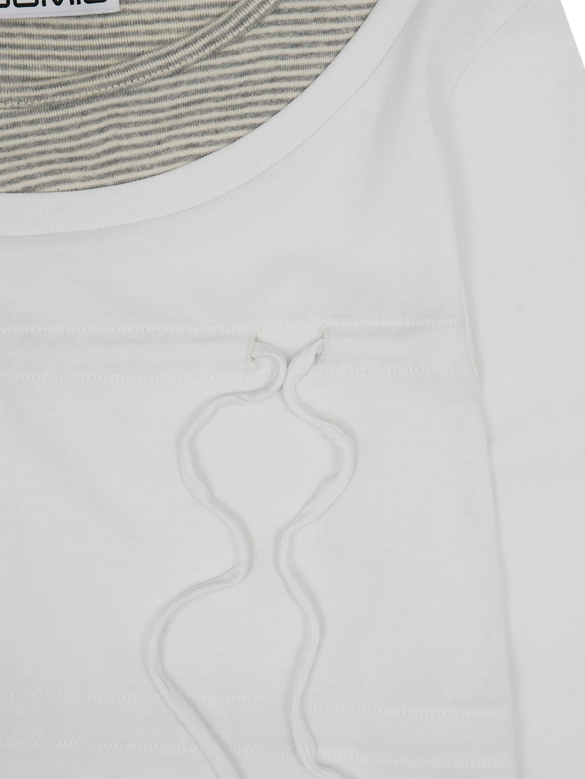 뚜오미오(TUOMIO) LAYERED TAIL RIBBON TOP [WHITE]
