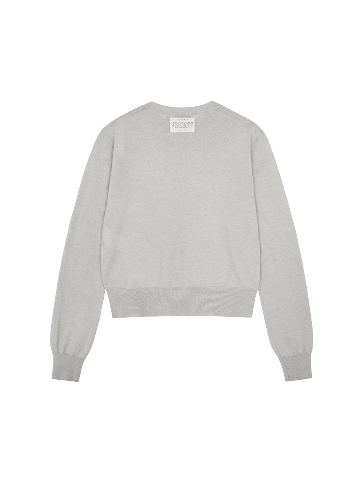 뚜오미오(TUOMIO) SIDE BUTTON RUFFLE CARDIGAN [LIGHT GREY]
