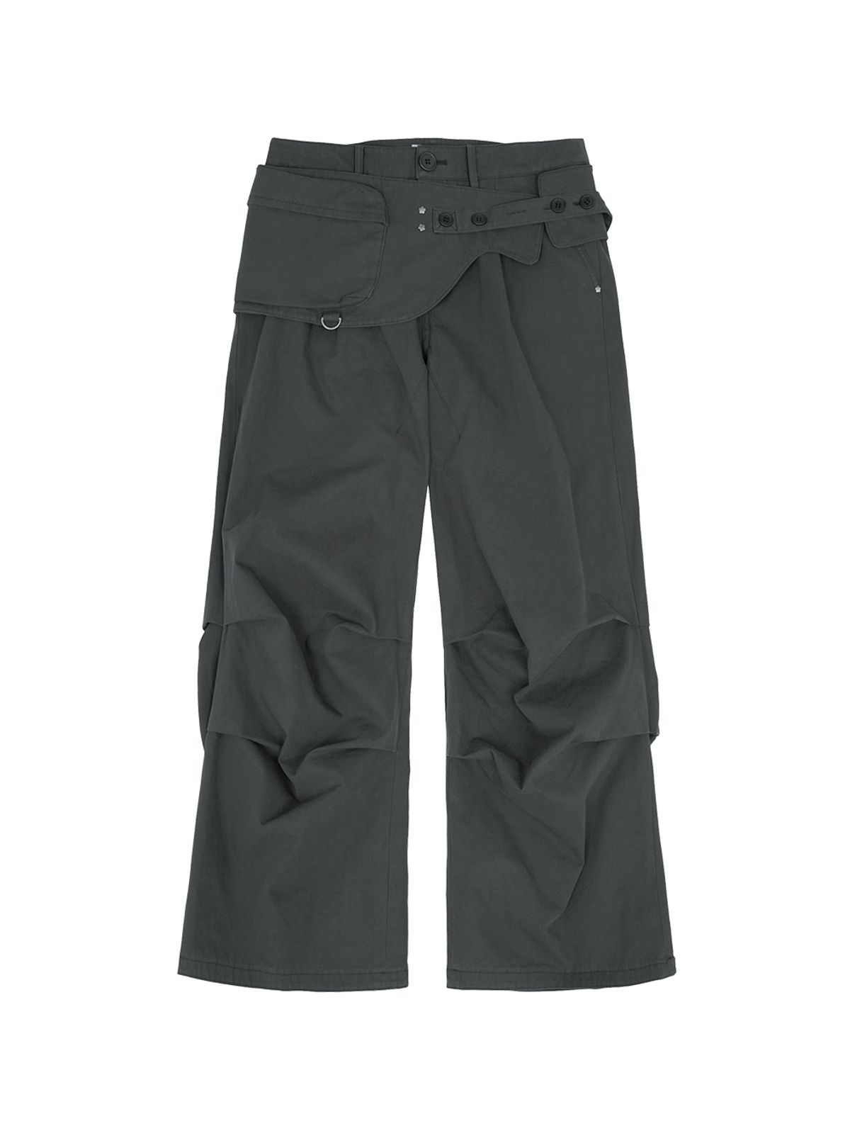 뚜오미오(TUOMIO) WASHED BELT BAG PANTS [CHARCOAL]