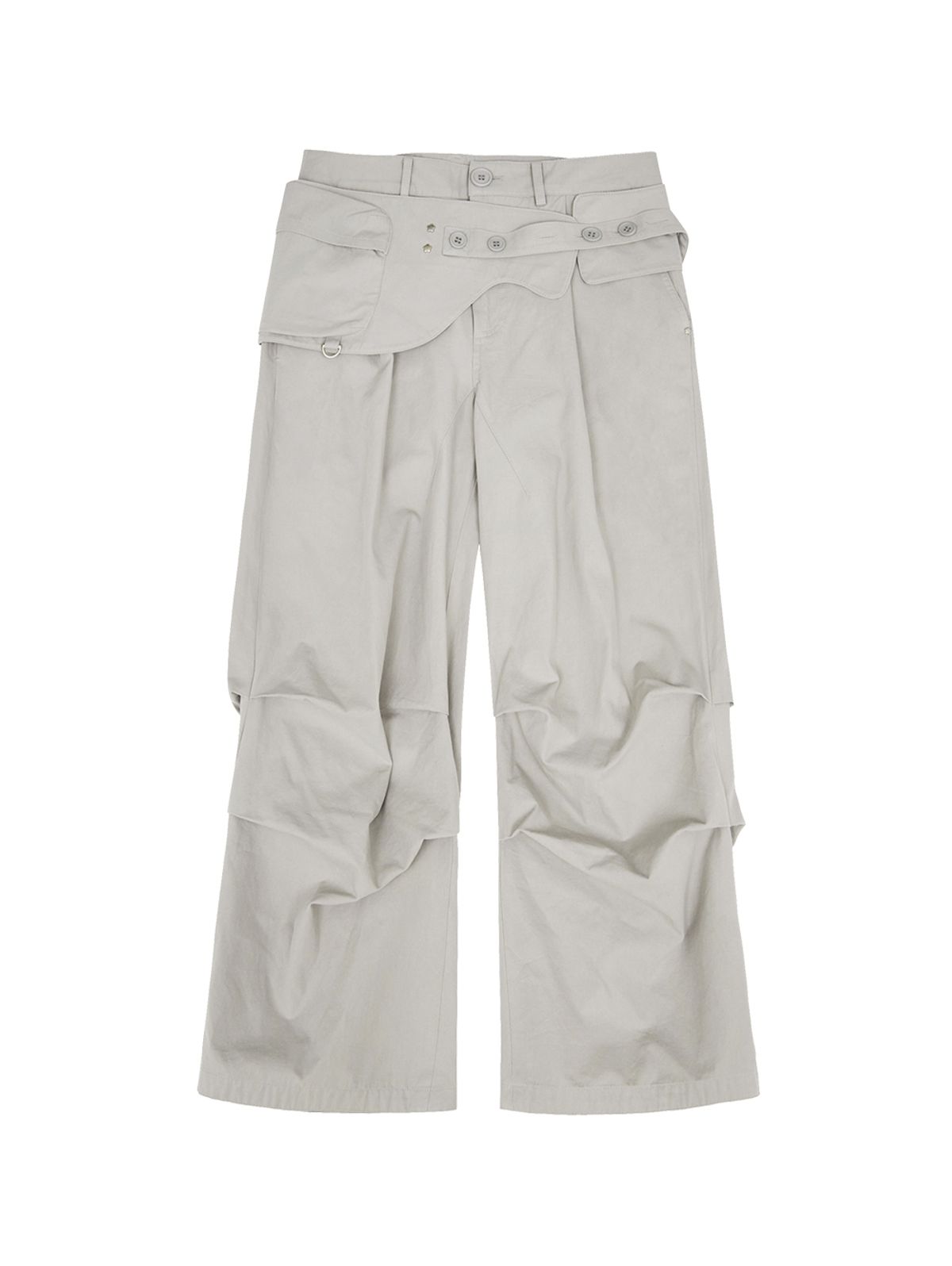 뚜오미오(TUOMIO) WASHED BELT BAG PANTS [LIGHT GREY]