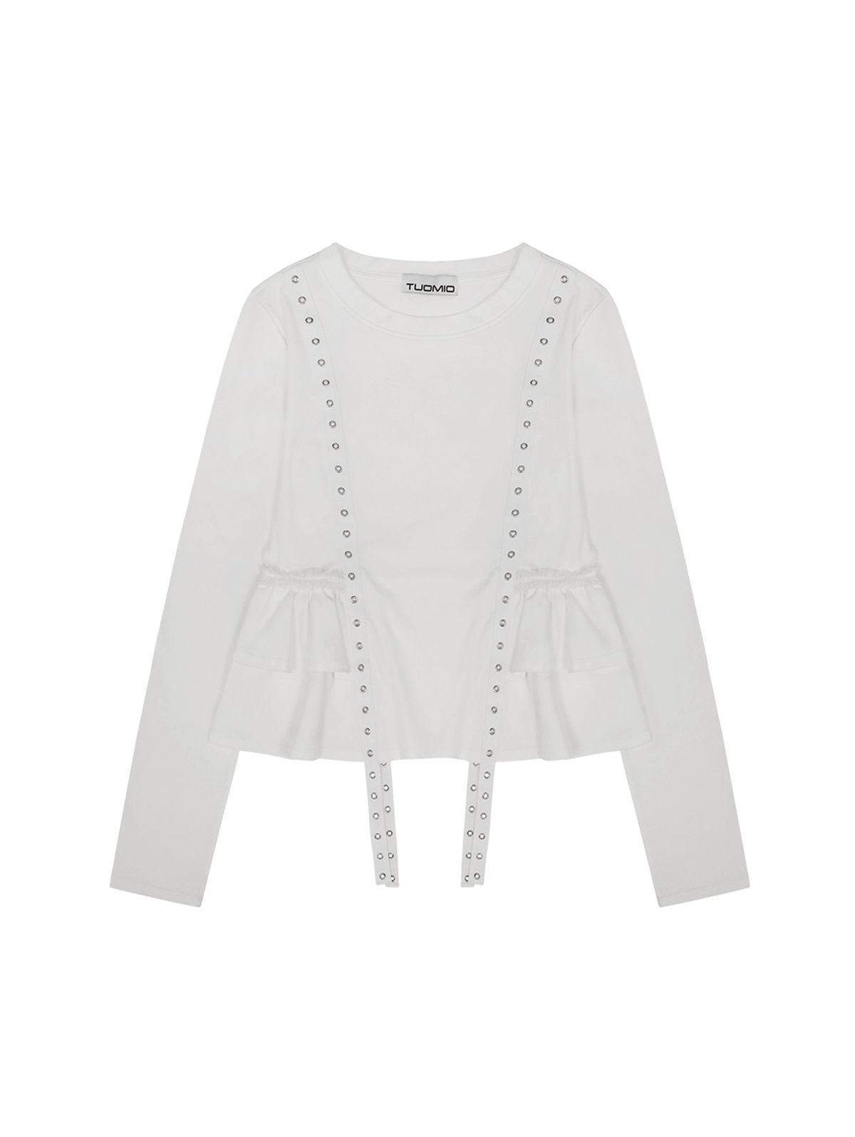 뚜오미오(TUOMIO) RUFFLE BELTED LONG SLEEVES [WHITE]