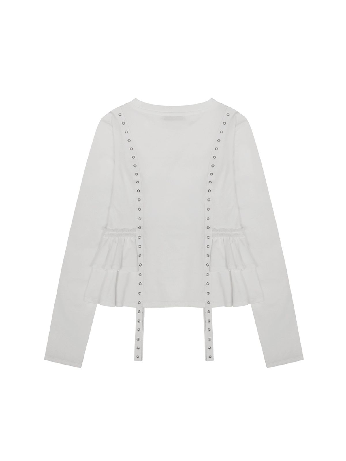 뚜오미오(TUOMIO) RUFFLE BELTED LONG SLEEVES [WHITE]
