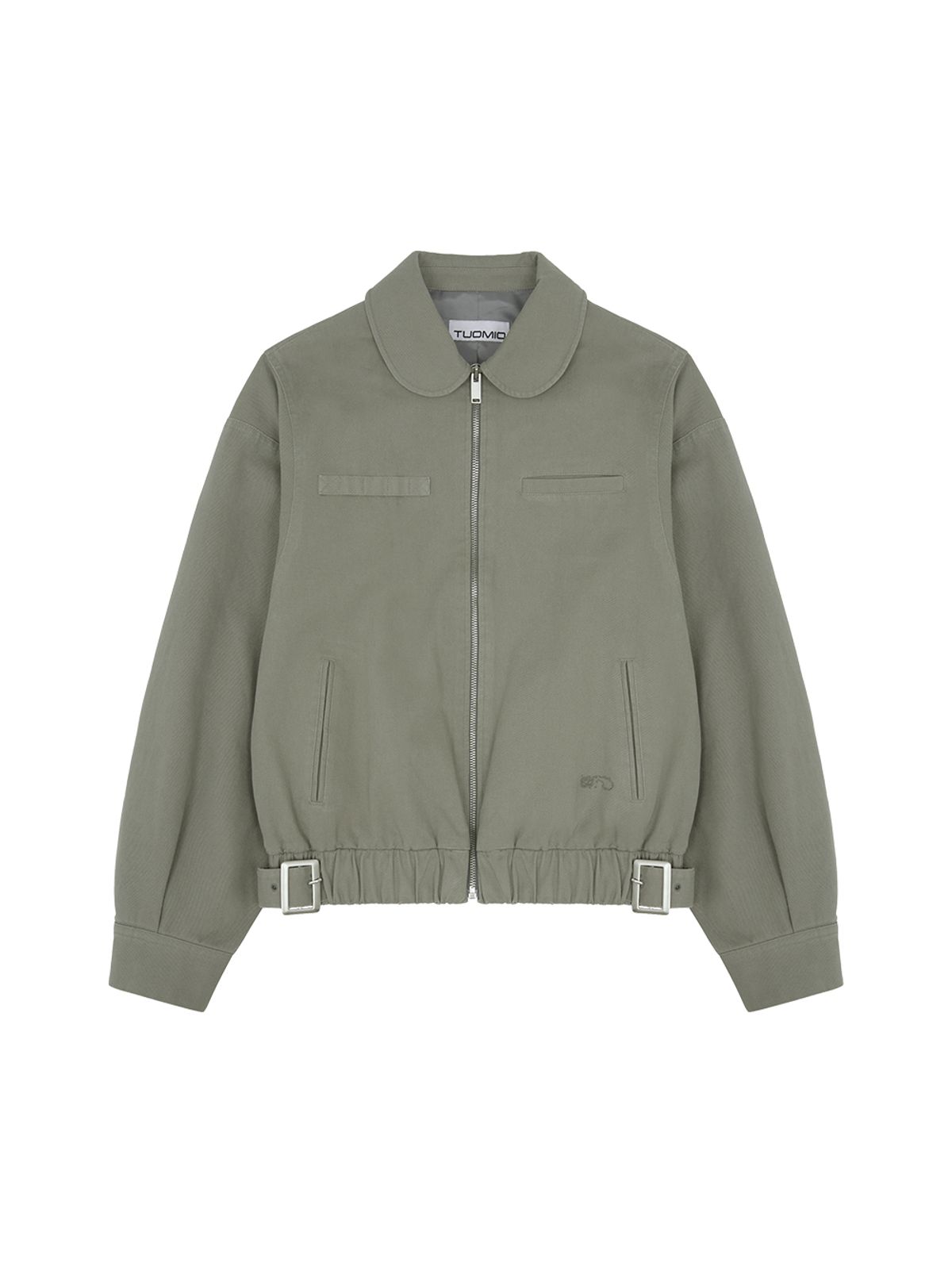 뚜오미오(TUOMIO) ROUND COLLAR WASHED BOMBER [LIGHT KHAKI]