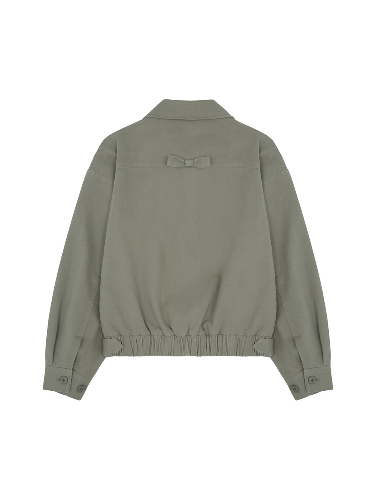 뚜오미오(TUOMIO) ROUND COLLAR WASHED BOMBER [LIGHT KHAKI]
