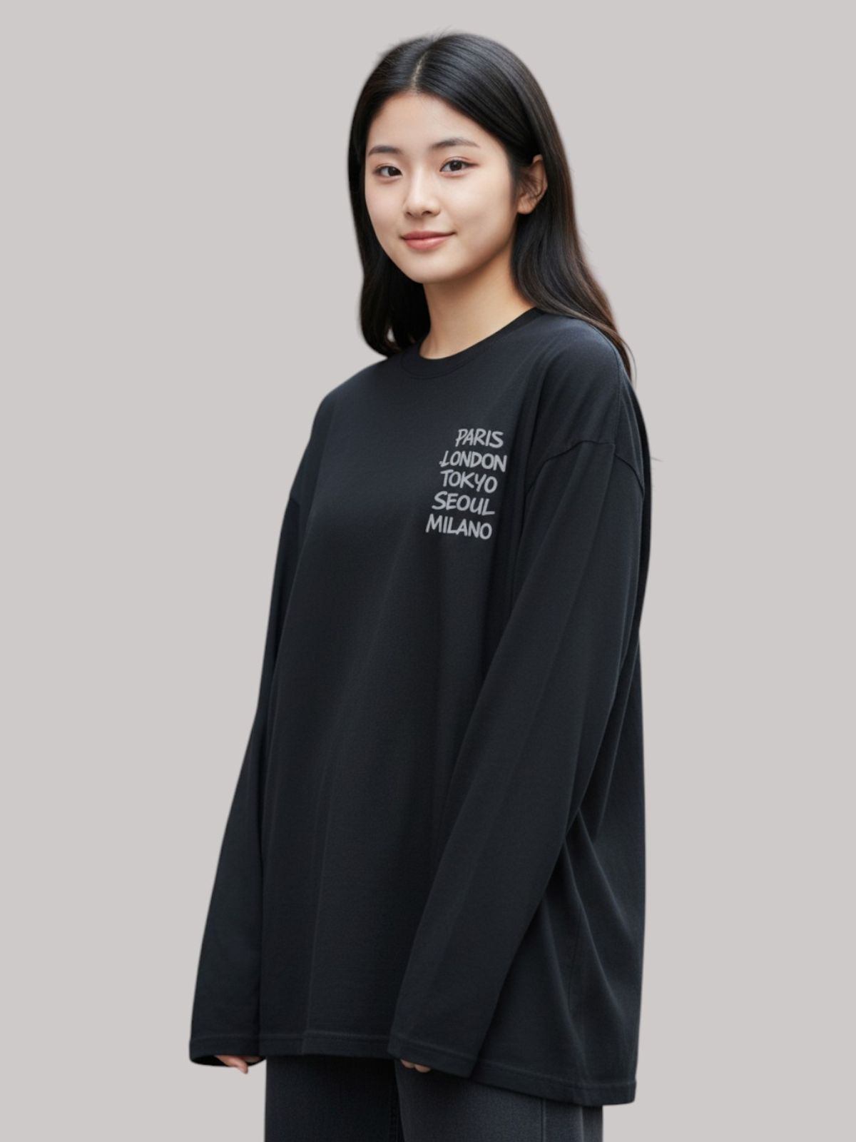 지블랙(ZBLACK) 아카이브 패션위크   롱슬리브(BLACK-GREY PRINT)
