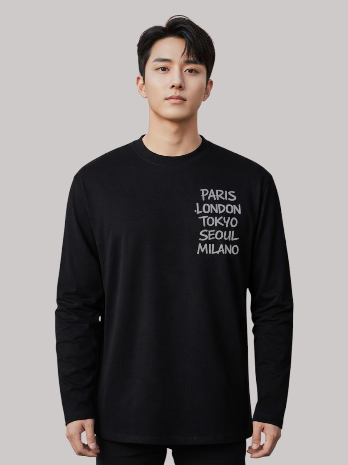 지블랙(ZBLACK) 아카이브 패션위크   롱슬리브(BLACK-GREY PRINT)