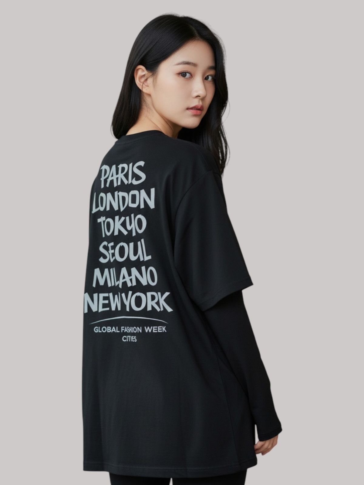 지블랙(ZBLACK) 아카이브 패션위크   롱슬리브(BLACK-GREY PRINT)