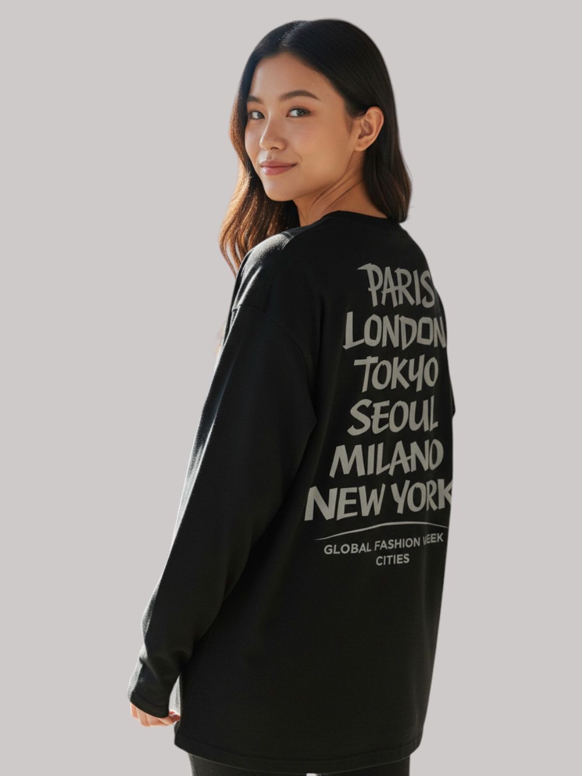 지블랙(ZBLACK) 아카이브 패션위크   롱슬리브(BLACK-GREY PRINT)