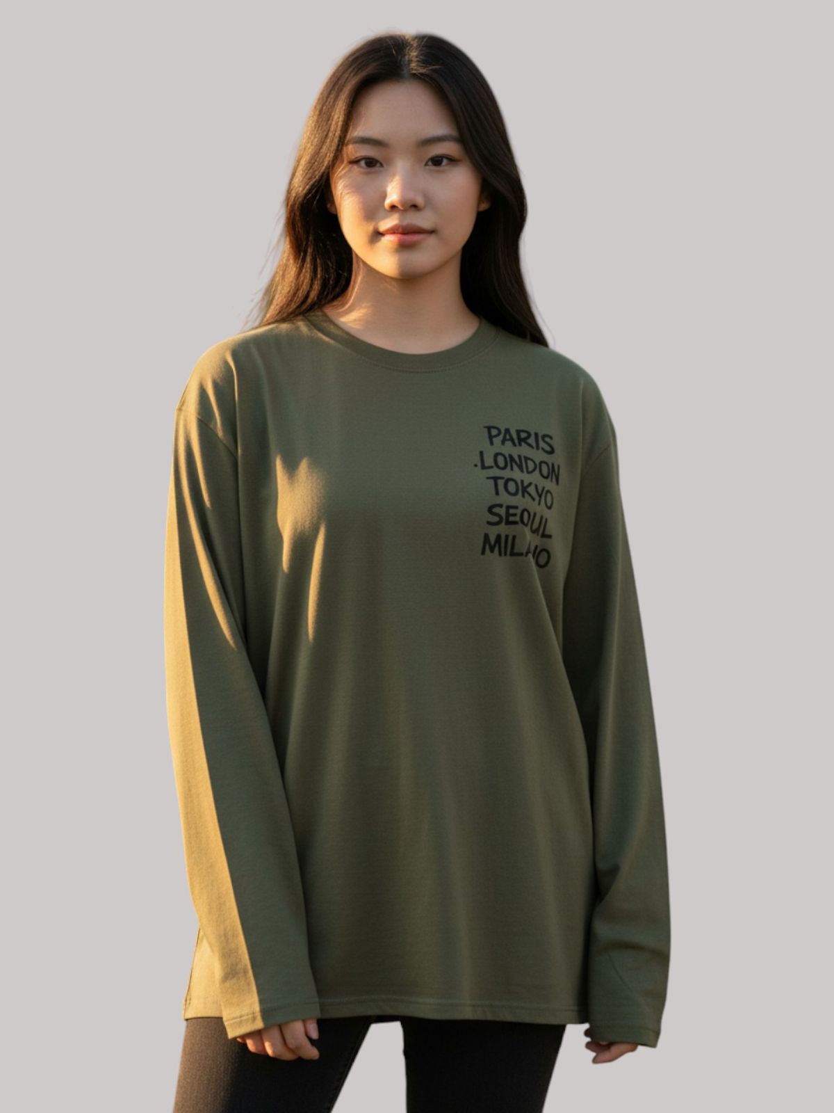 지블랙(ZBLACK) 아카이브 패션위크   롱슬리브(KHAKI-BLACK PRINT)
