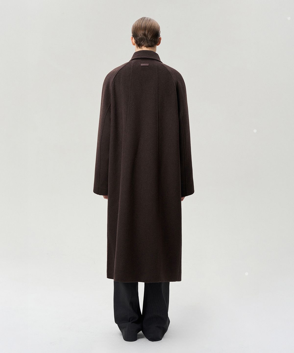 리이 맨(RERHEE MEN) WOOL BLEND SINGLE BREASTED COAT CHOCOLATE