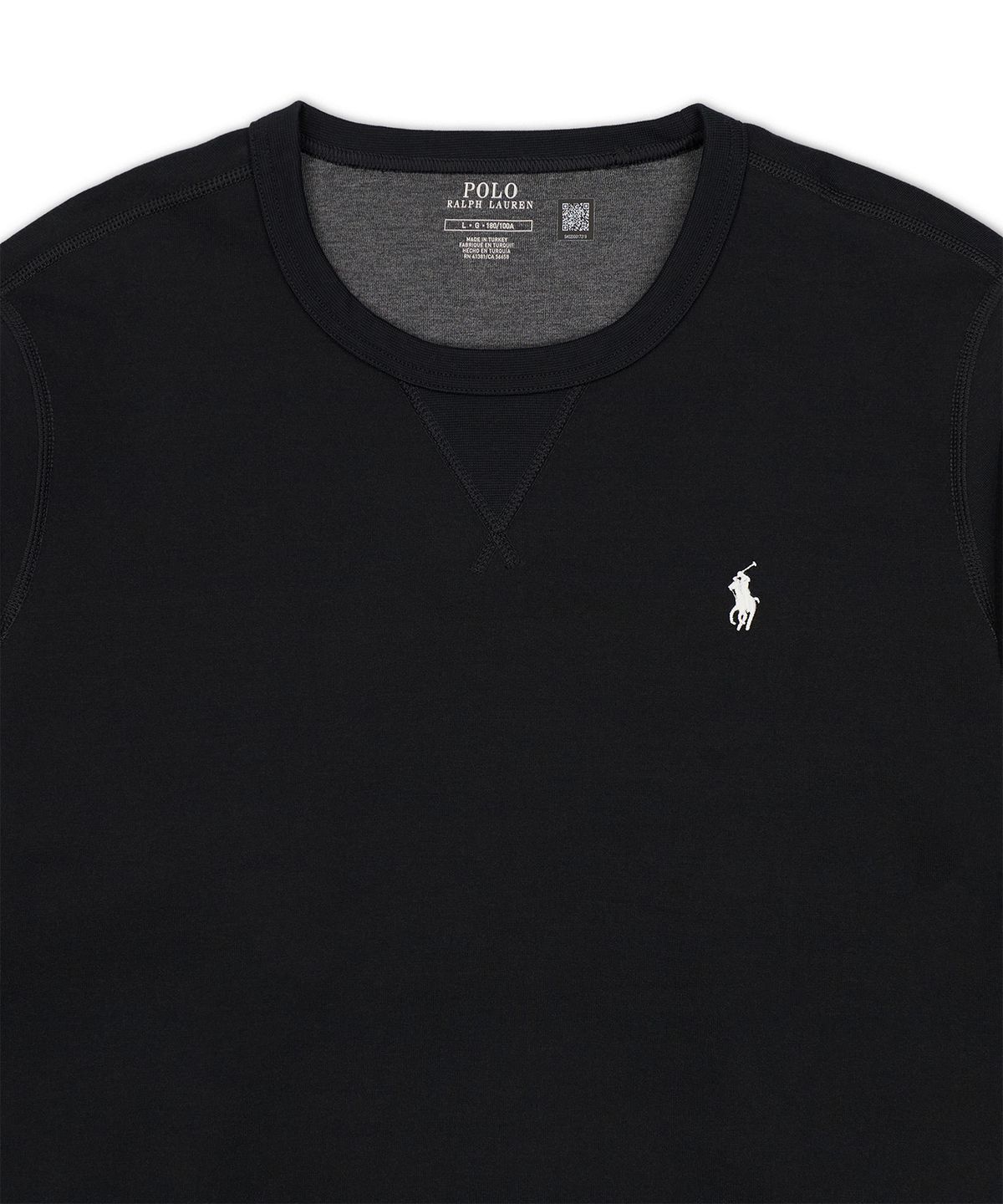 폴로 랄프 로렌(POLO RALPH LAUREN) 더블 니트 스웨트셔츠-블랙