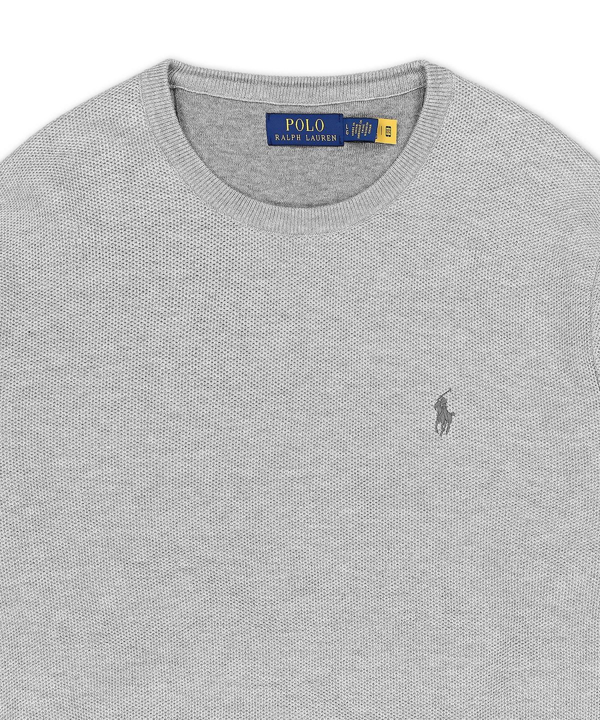 폴로 랄프 로렌(POLO RALPH LAUREN) 텍스처 코튼 크루넥 스웨터-그레이