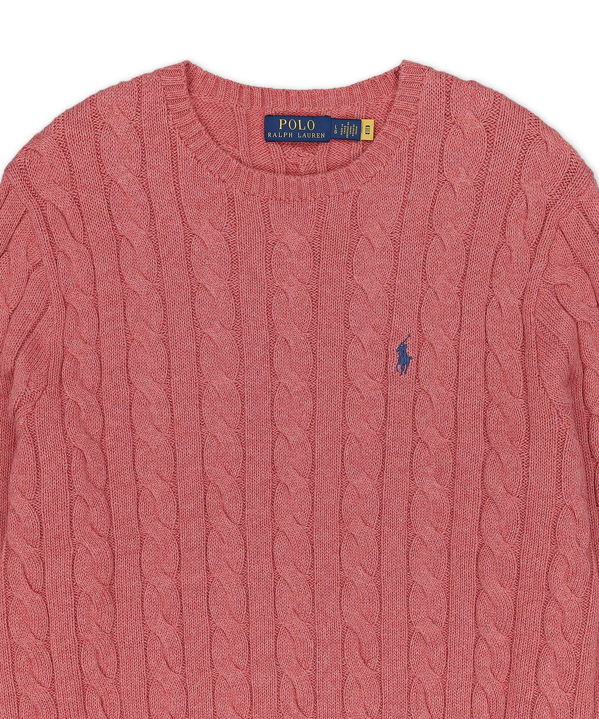 폴로 랄프 로렌(POLO RALPH LAUREN) 케이블 니트 코튼 스웨터-레드