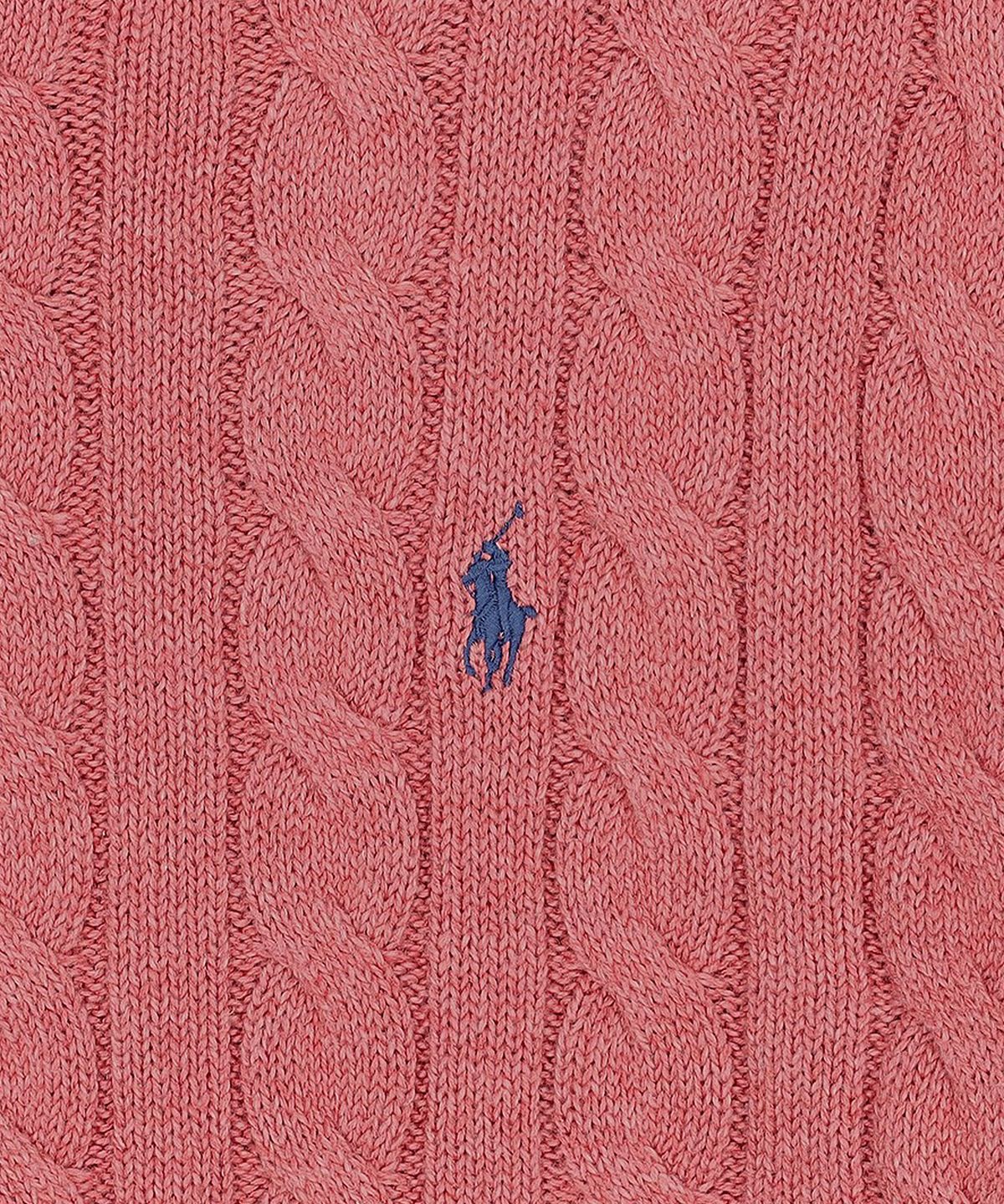 폴로 랄프 로렌(POLO RALPH LAUREN) 케이블 니트 코튼 스웨터-레드