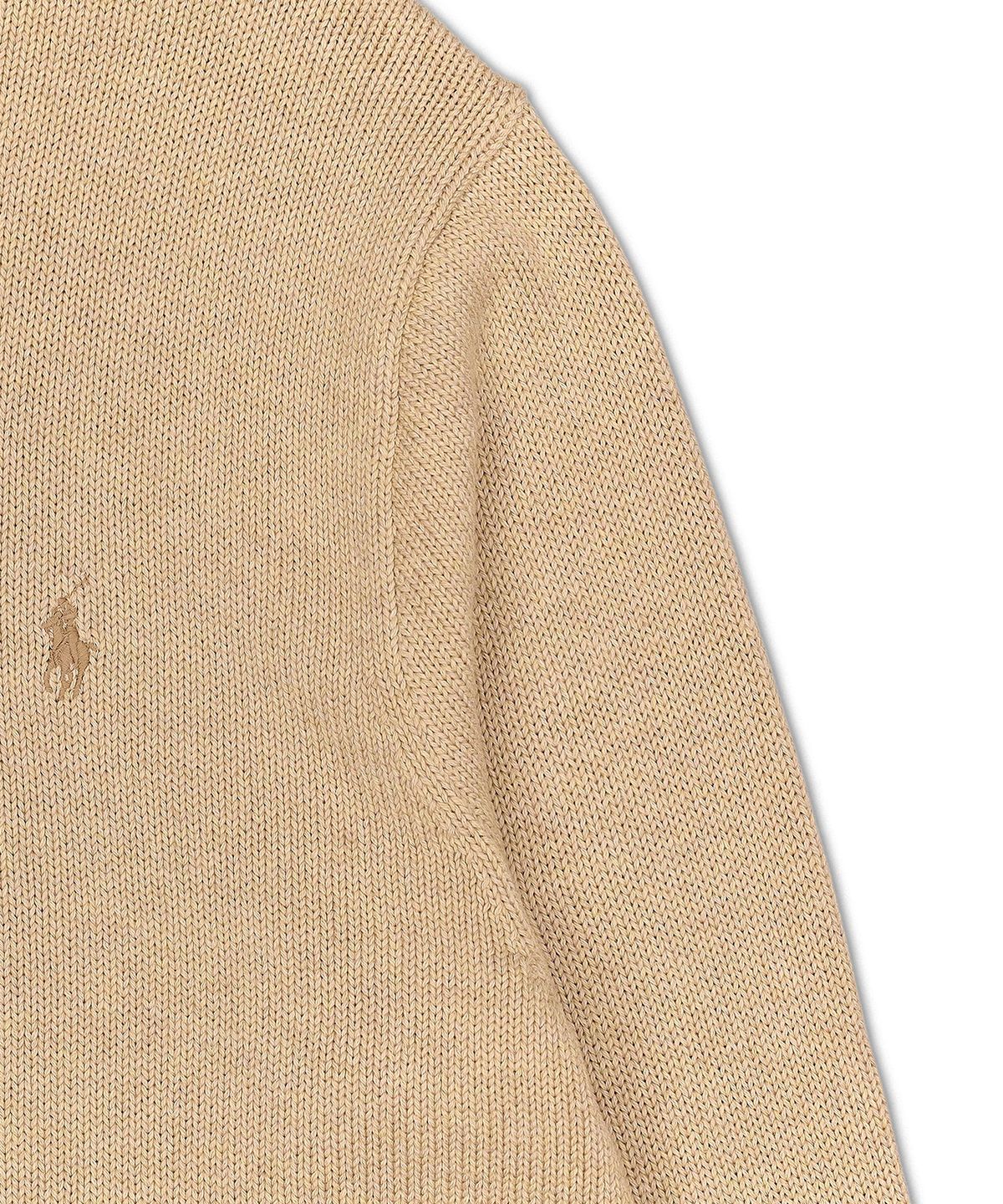 폴로 랄프 로렌(POLO RALPH LAUREN) 코튼 쿼터 지퍼 스웨터-브라운