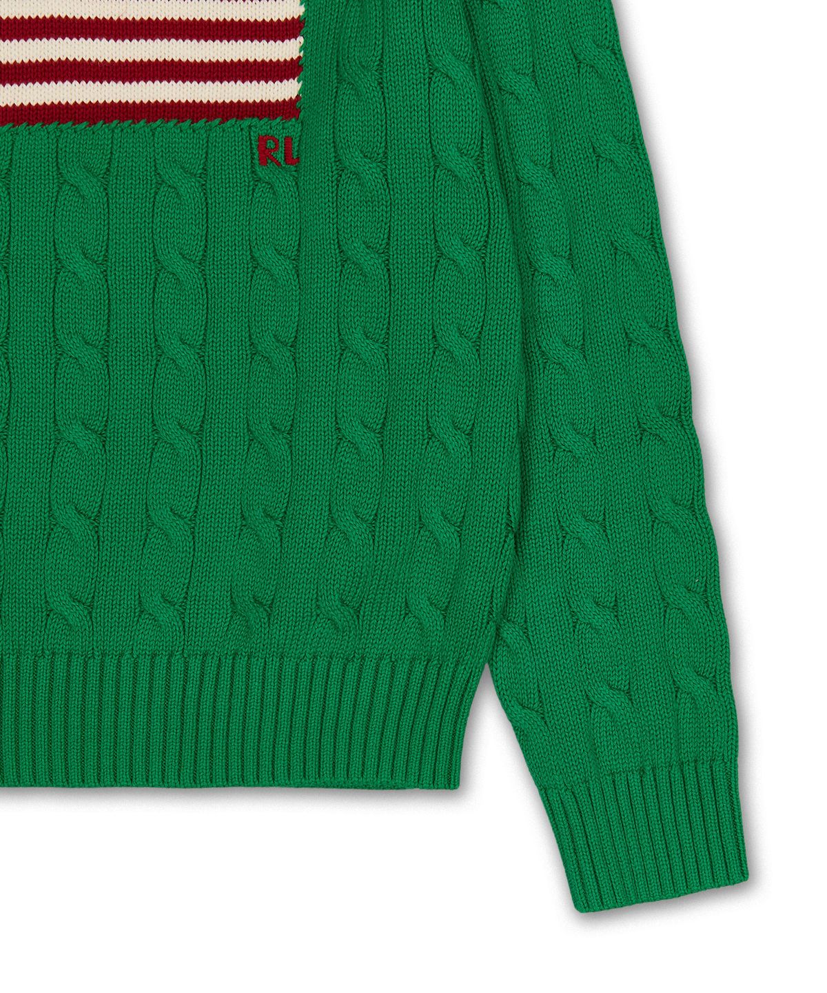 폴로 랄프 로렌(POLO RALPH LAUREN) 아이코닉 케이블 니트 플래그 스웨터-그린