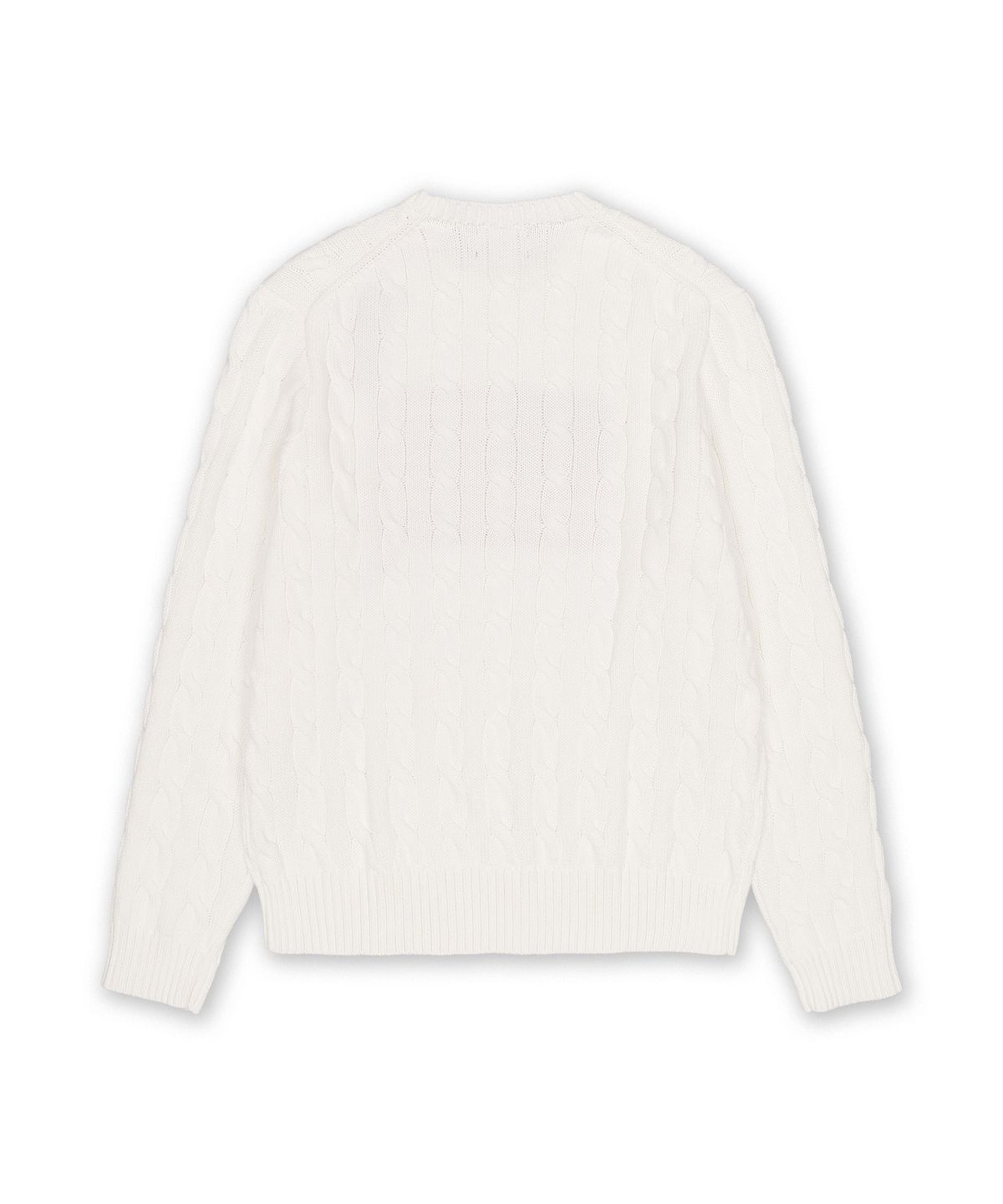 폴로 랄프 로렌(POLO RALPH LAUREN) 아이코닉 케이블 니트 플래그 스웨터-화이트