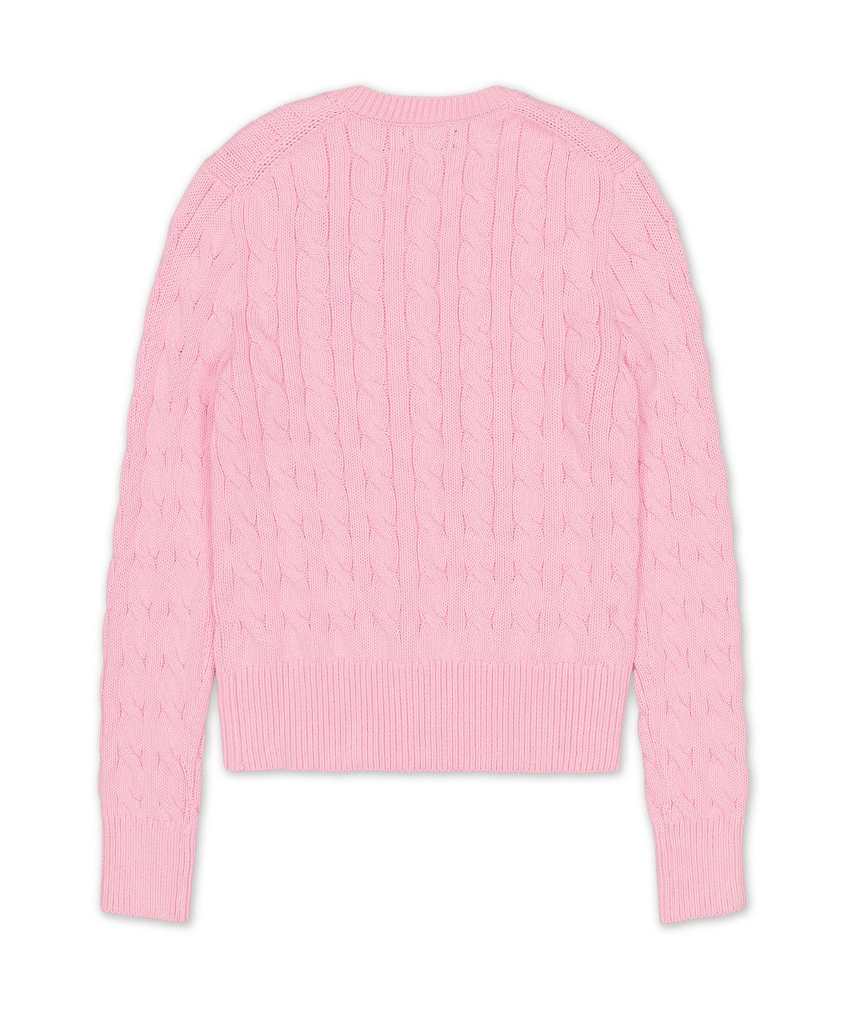 폴로 랄프 로렌(POLO RALPH LAUREN) 케이블 니트 코튼 크루넥 카디건-핑크