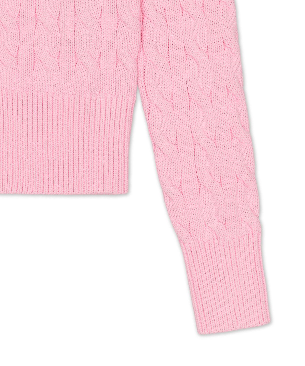 폴로 랄프 로렌(POLO RALPH LAUREN) 케이블 니트 코튼 크루넥 카디건-핑크
