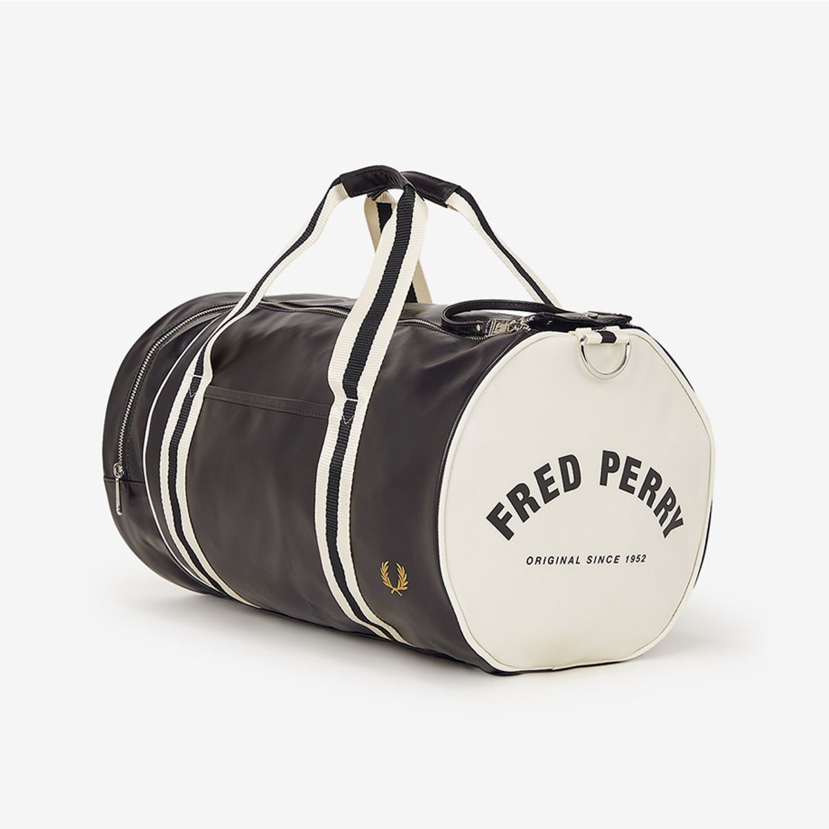 프레드페리(FRED PERRY) 클래식 배럴 백 - 블랙/에크루 CFPU2G97255-D57