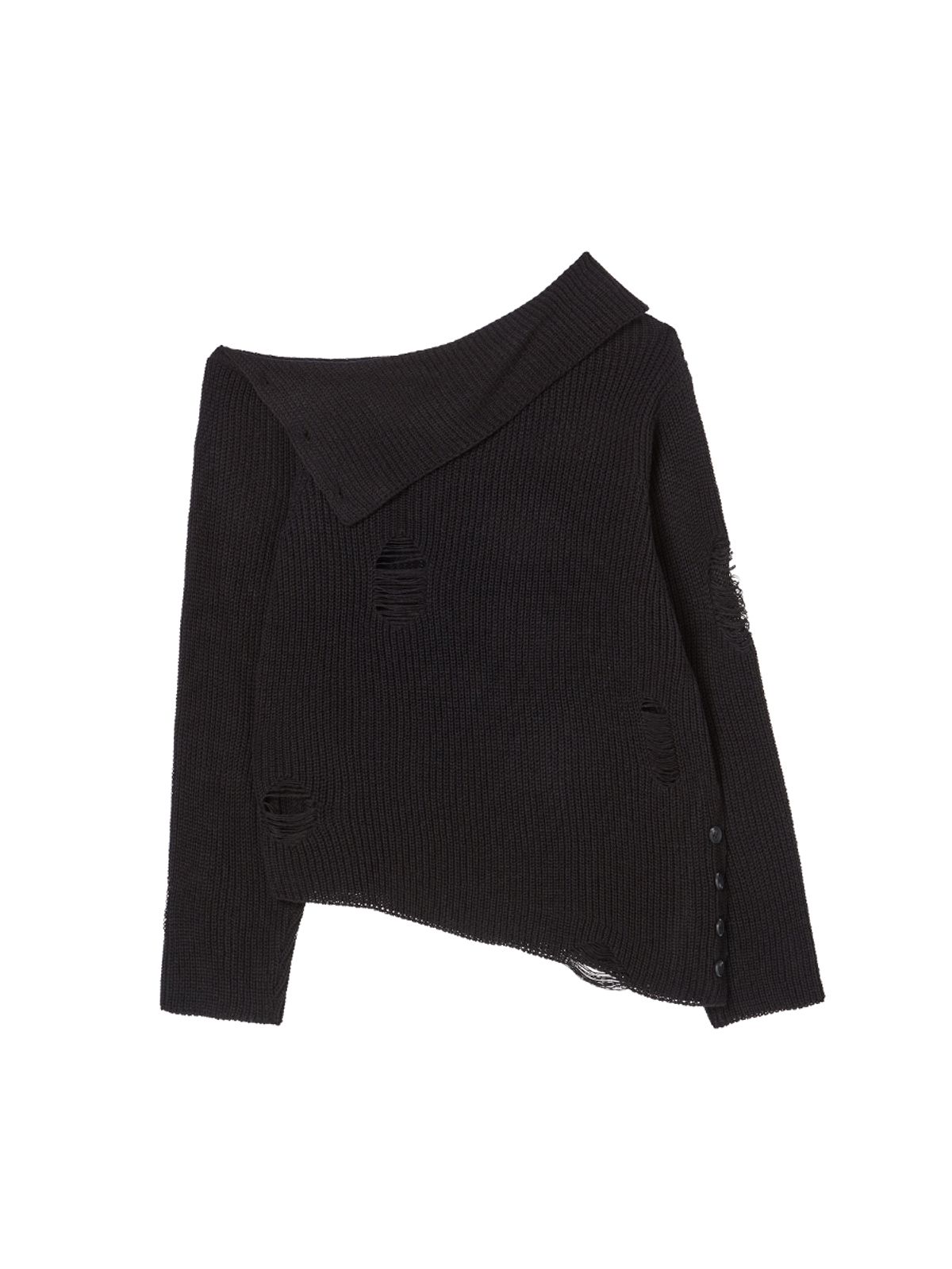 엔와이엑스엑스(NYXX) DAMAGE OFF SHOULDER KNIT BLACK