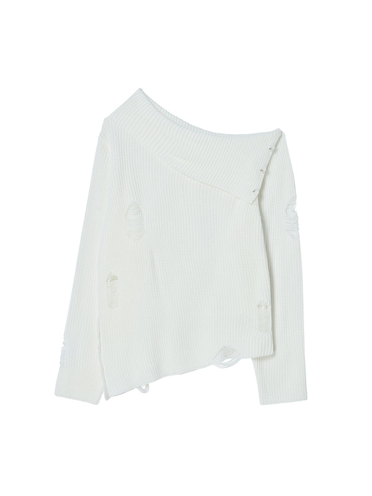 엔와이엑스엑스(NYXX) DAMAGE OFF SHOULDER KNIT WHITE