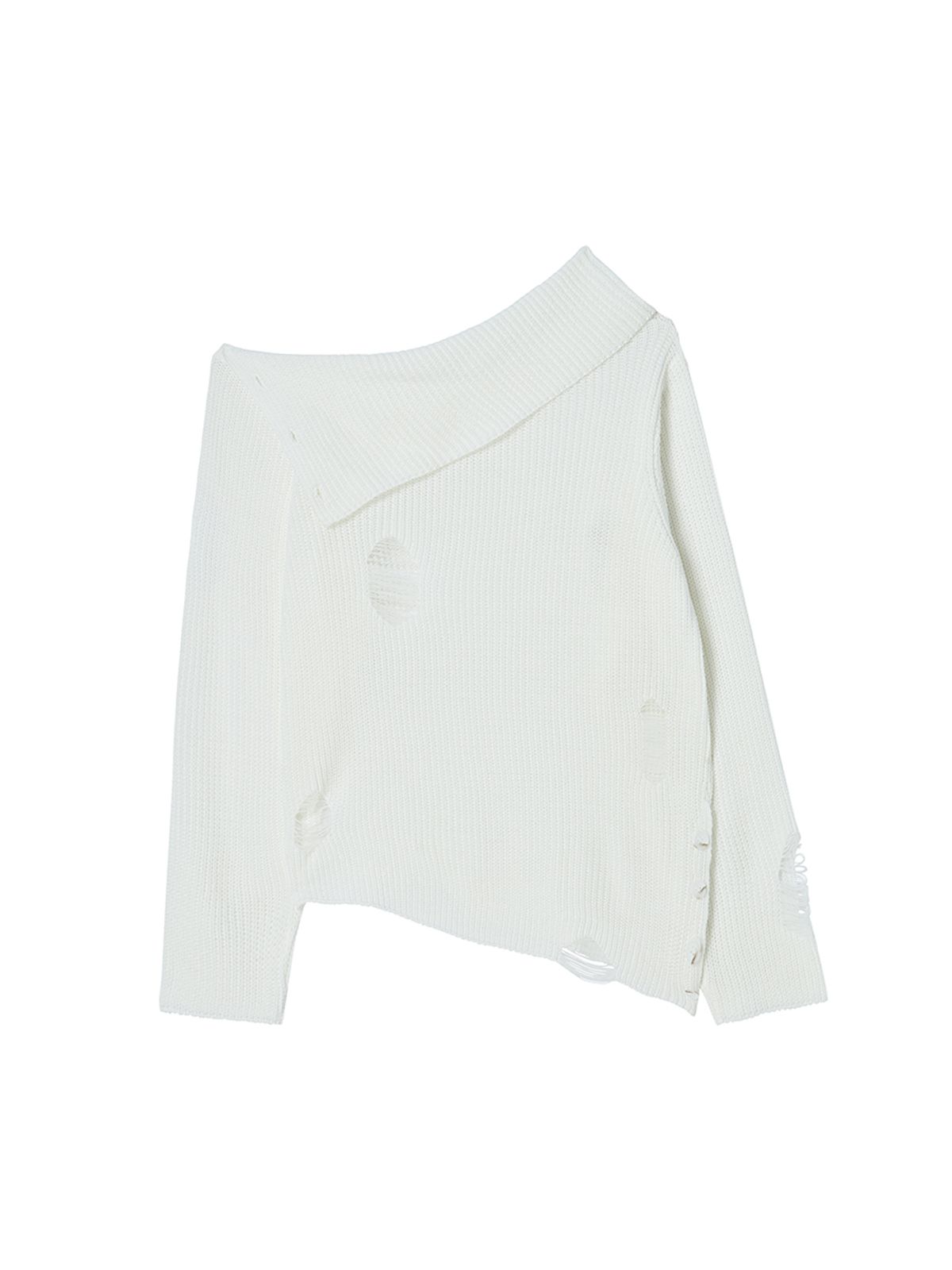 엔와이엑스엑스(NYXX) DAMAGE OFF SHOULDER KNIT WHITE