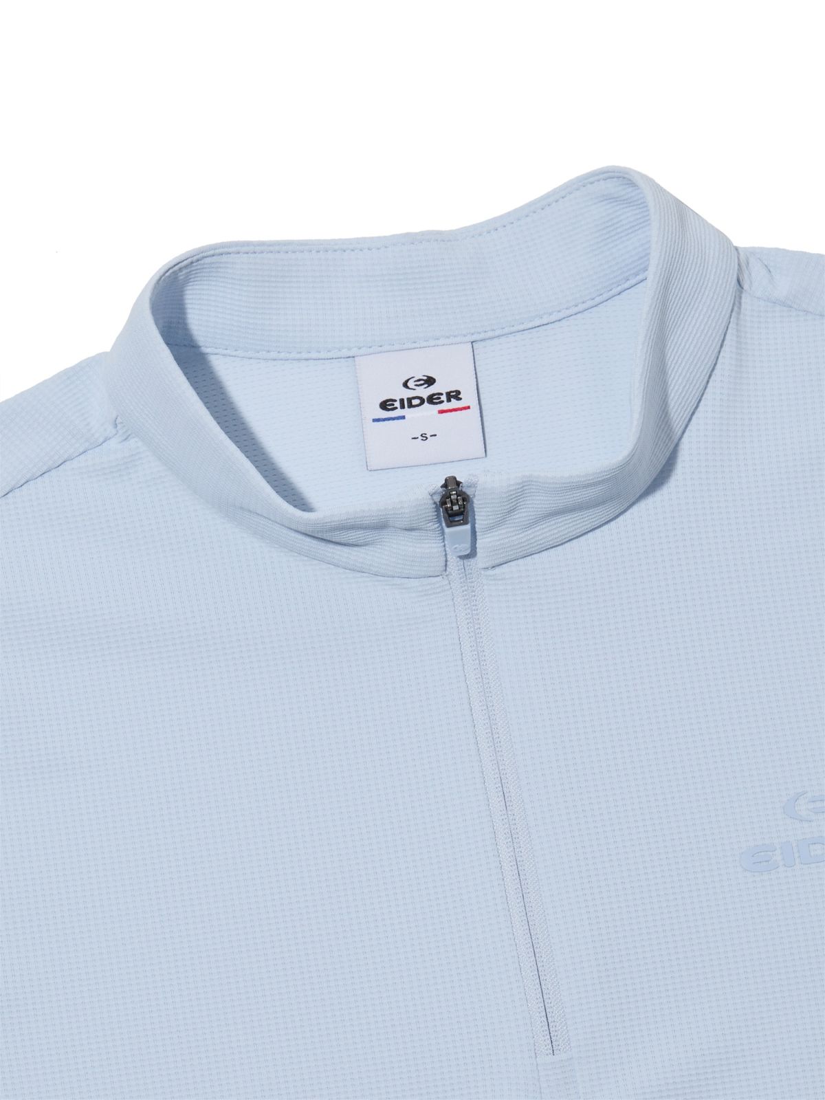 아이더(EIDER) POP 하이브리드 여성 냉감 긴팔 짚업 티셔츠_ICE BLUE