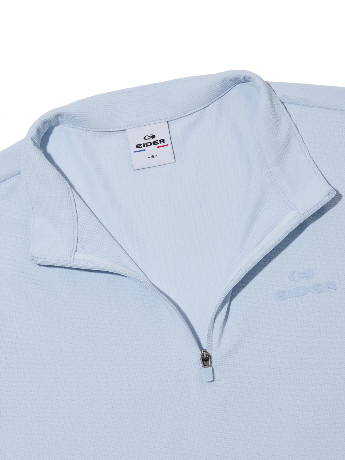 아이더(EIDER) POP 하이브리드 여성 냉감 긴팔 짚업 티셔츠_ICE BLUE
