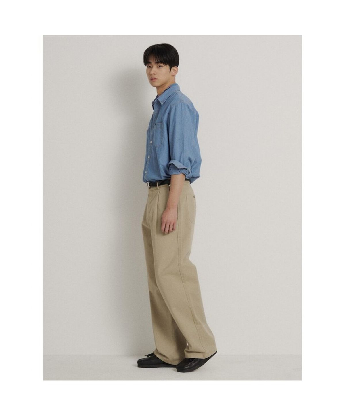 빈폴 멘(BEANPOLE MEN) 남녀공용 샴브레이 셔츠  블루