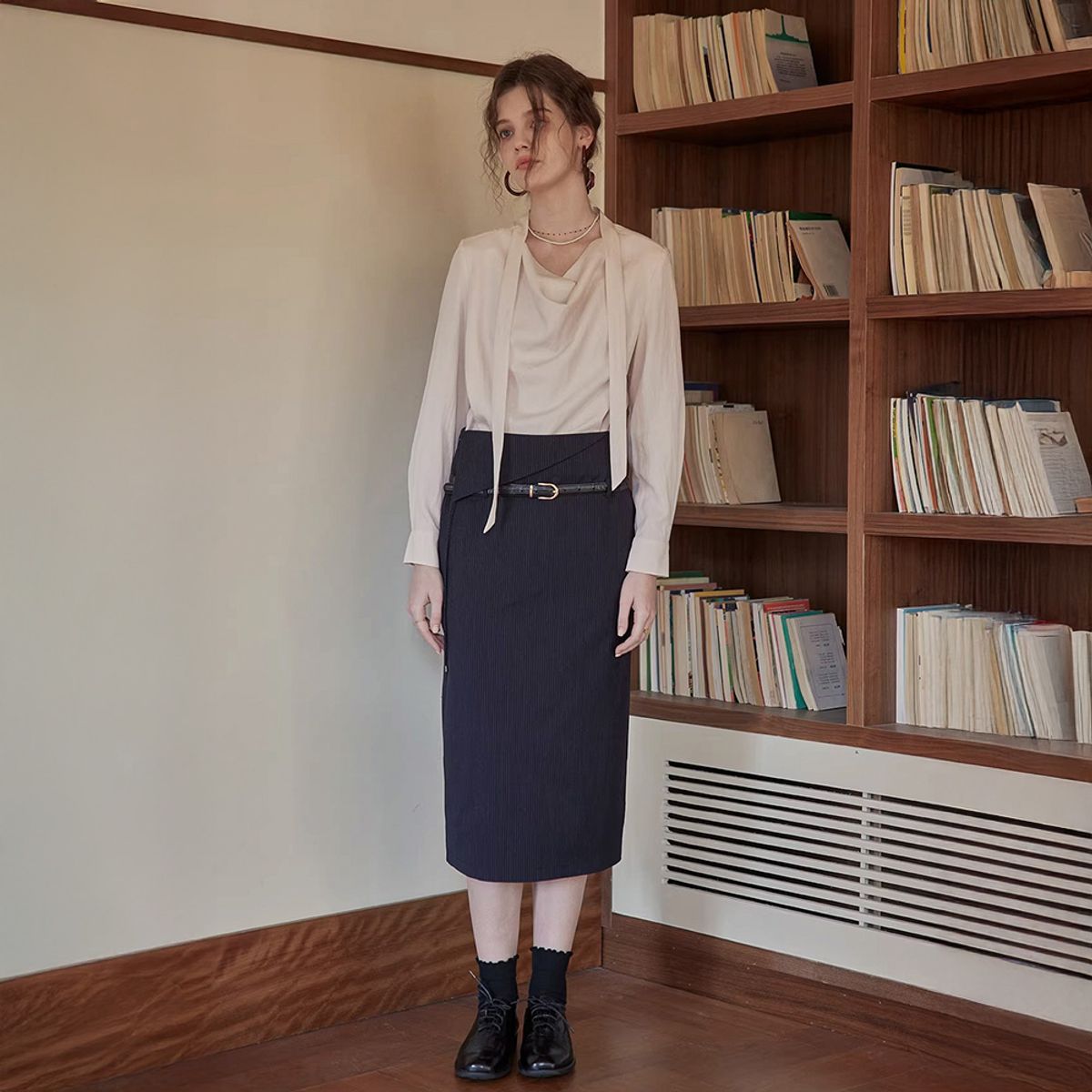 프라우드 마리(PROUD MARY) PM_Design back slit striped skirt