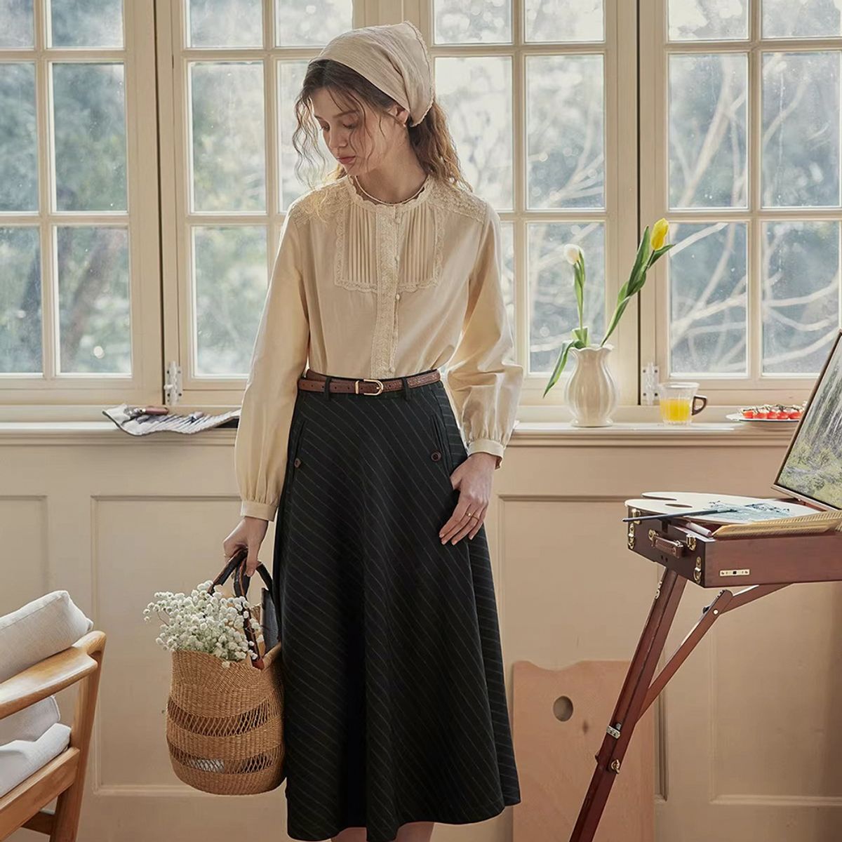 프라우드 마리(PROUD MARY) PM_Lace dot button blouse
