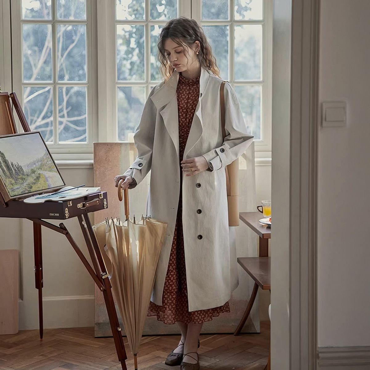 프라우드 마리(PROUD MARY) PM_String stand collar trench coat
