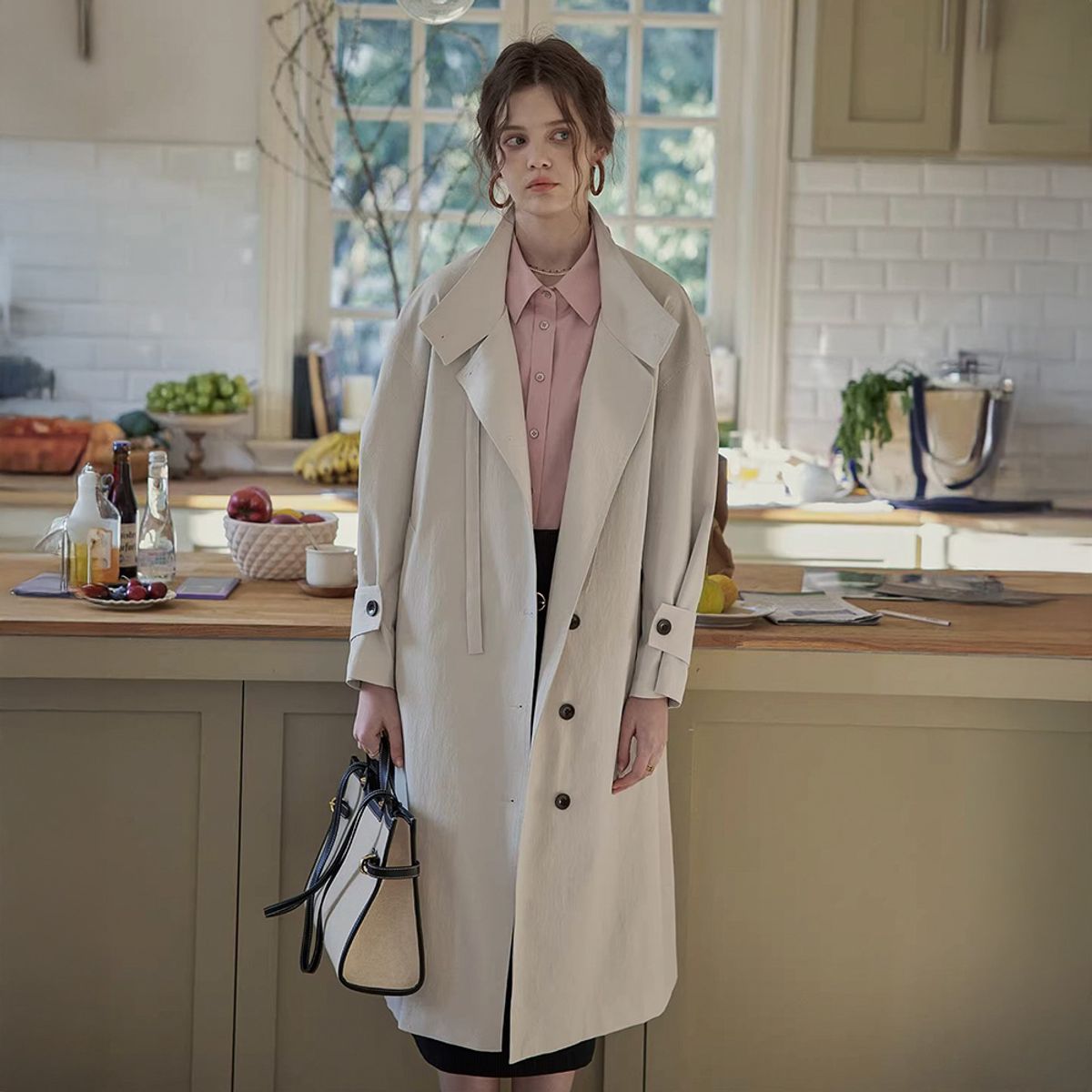 프라우드 마리(PROUD MARY) PM_String stand collar trench coat