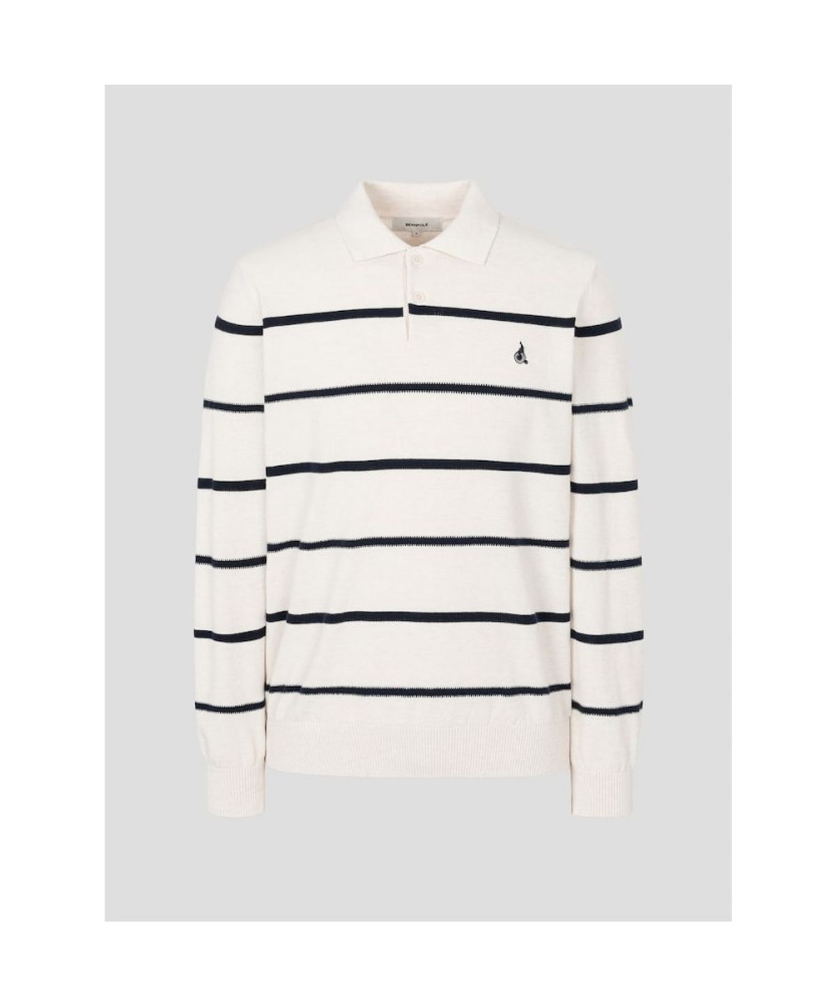 빈폴 멘(BEANPOLE MEN) 스트라이프 칼라넥 니트  아이보리