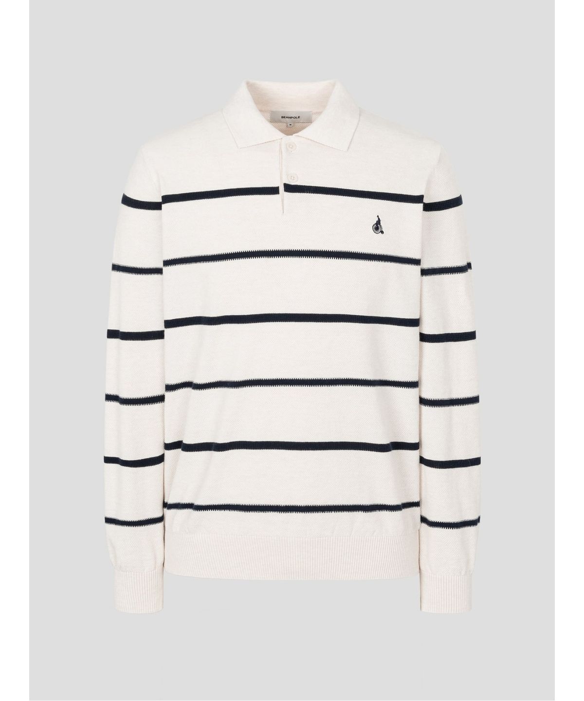 빈폴 멘(BEANPOLE MEN) 스트라이프 칼라넥 니트  아이보리