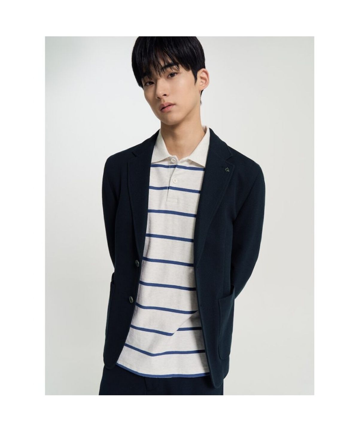 빈폴 멘(BEANPOLE MEN) 프리미엄 저지 솔리드 재킷  네이비