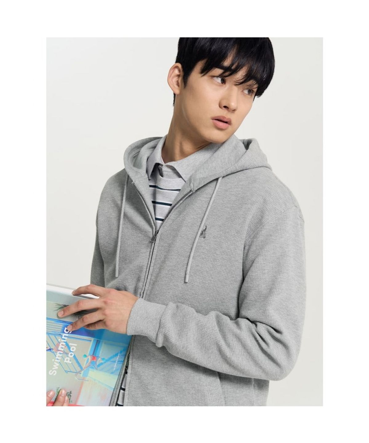 빈폴 멘(BEANPOLE MEN) 미니와플 투웨이 집업 긴소매 후디  그레이