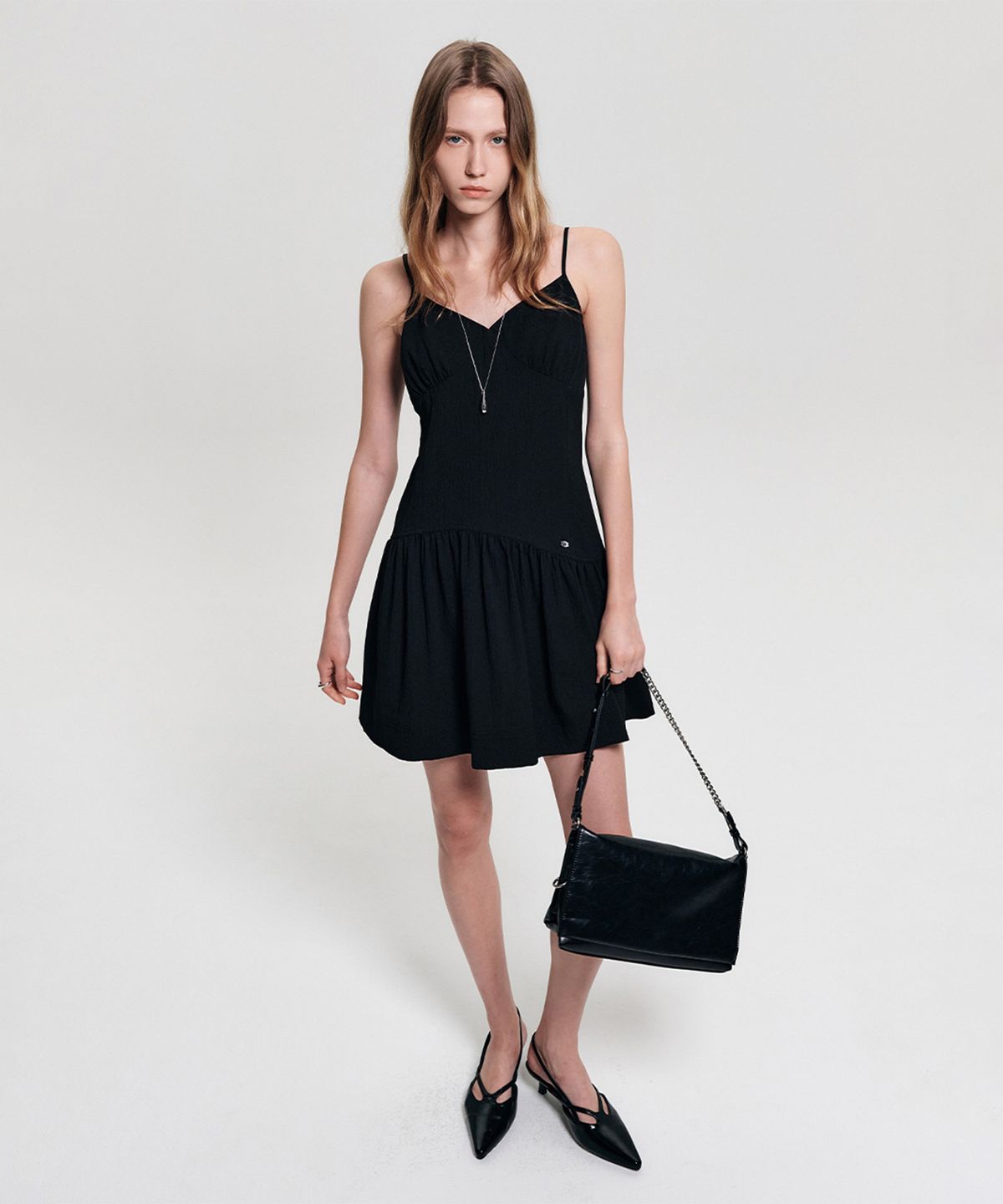 룩캐스트(LOOKAST) 레아 스트랩 슬링백_블랙 / LEA STRAP SLINGBACK_BLACK
