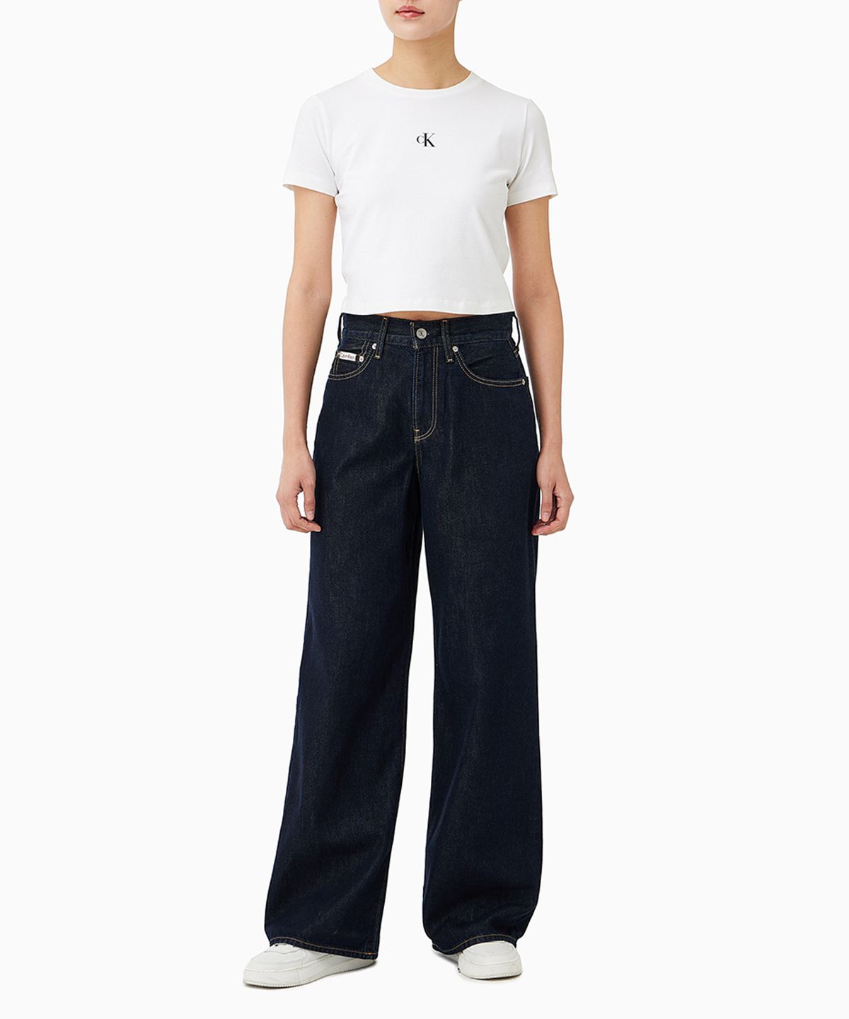 캘빈클라인 진(CALVIN KLEIN JEANS) 여성 와이드레그 데님 47F735G N8D