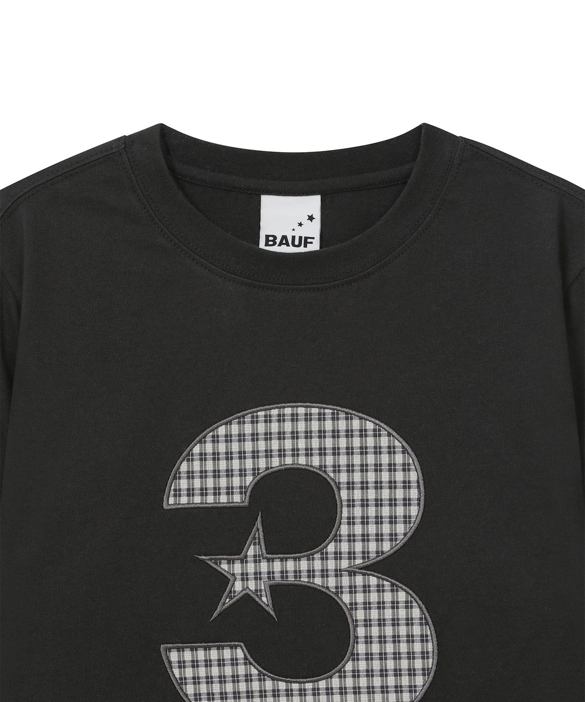 바우프(BAUF) 3 logo 슬림핏 롱슬리브 [차콜]