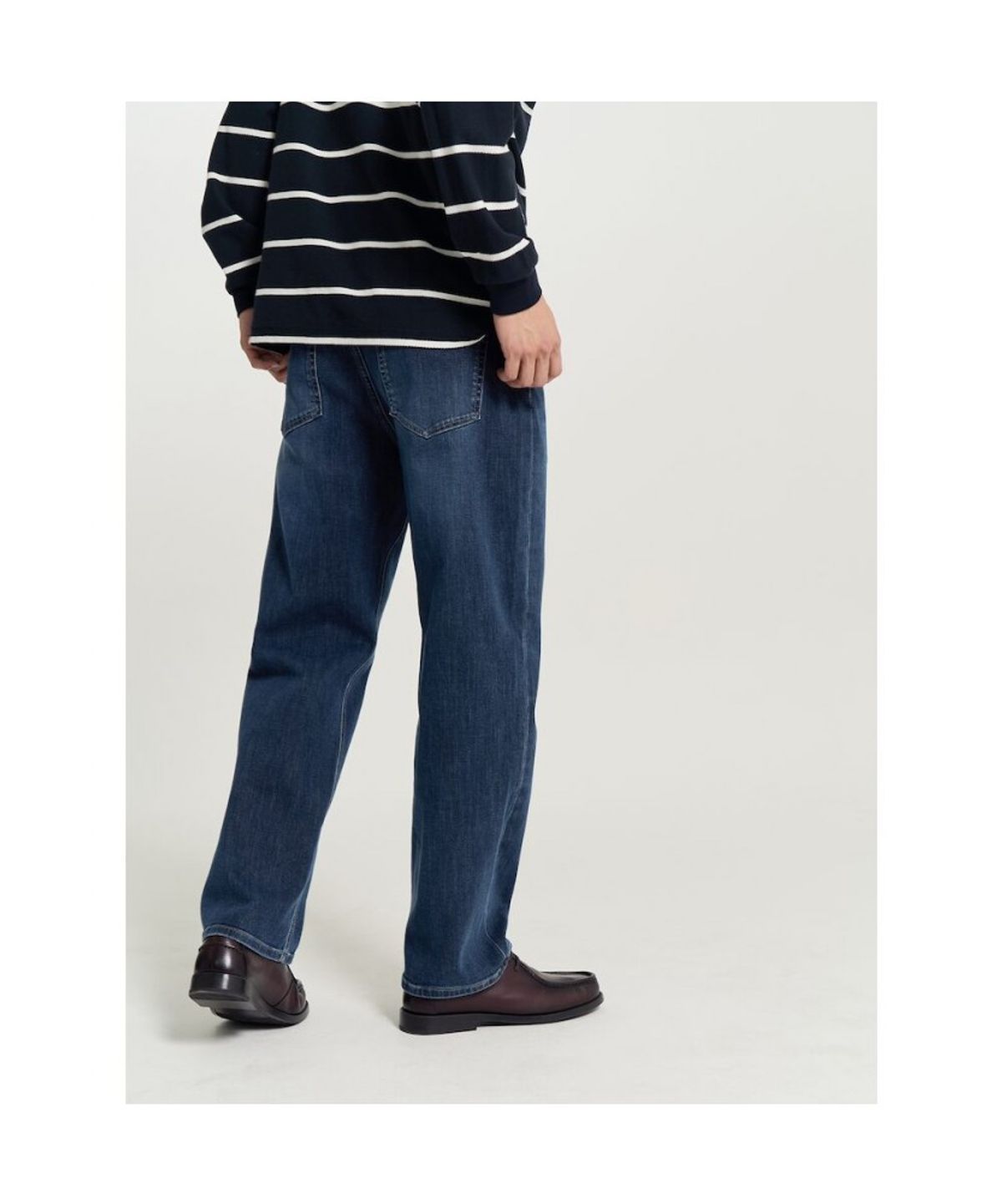 빈폴 멘(BEANPOLE MEN) 컴포트핏 저지 데님 팬츠  네이비