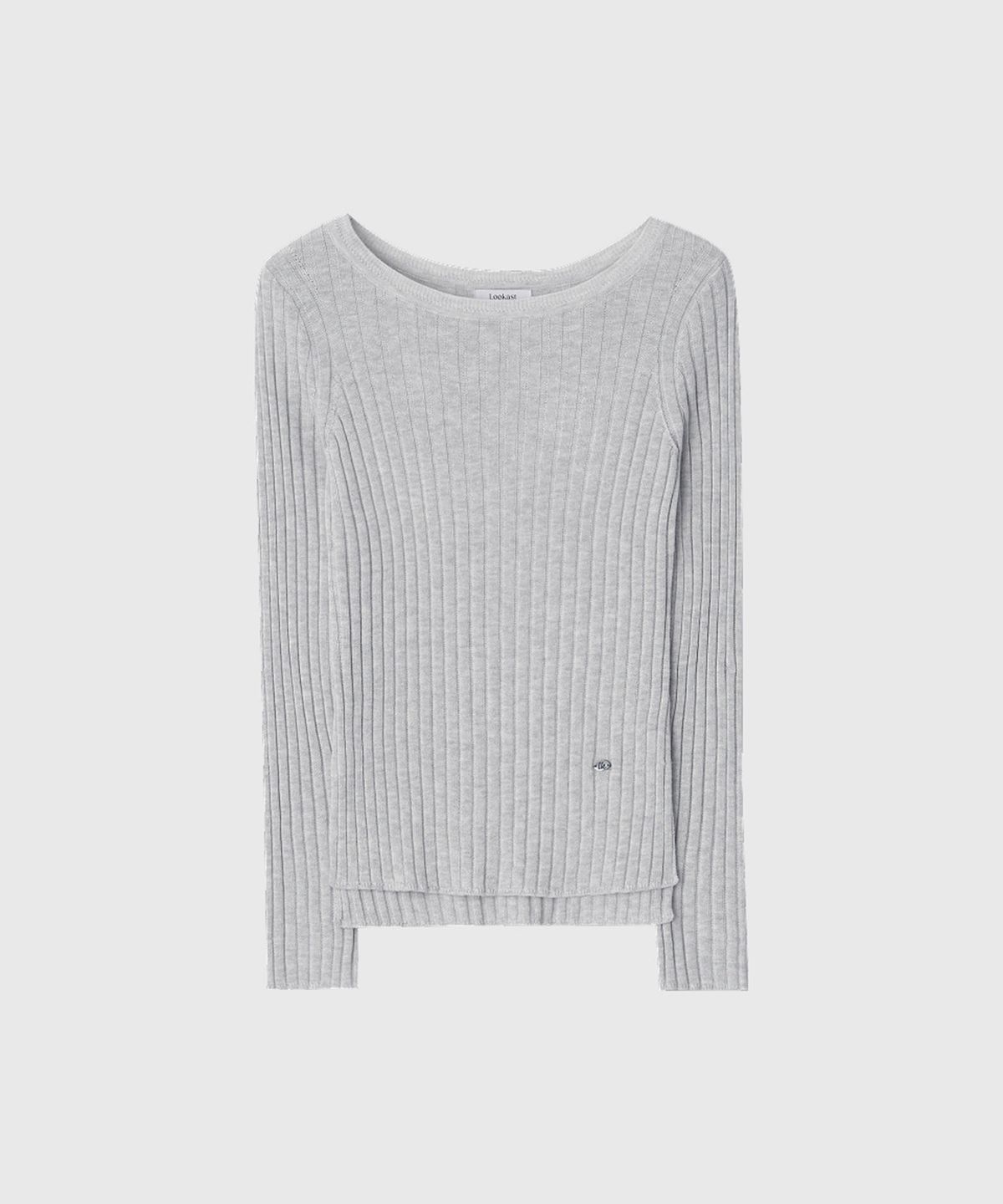 룩캐스트(LOOKAST) 레이 보트넥 슬림 니트_라이트 그레이 / RAY BOAT NECK SLIM KNIT_LIGHT GREY