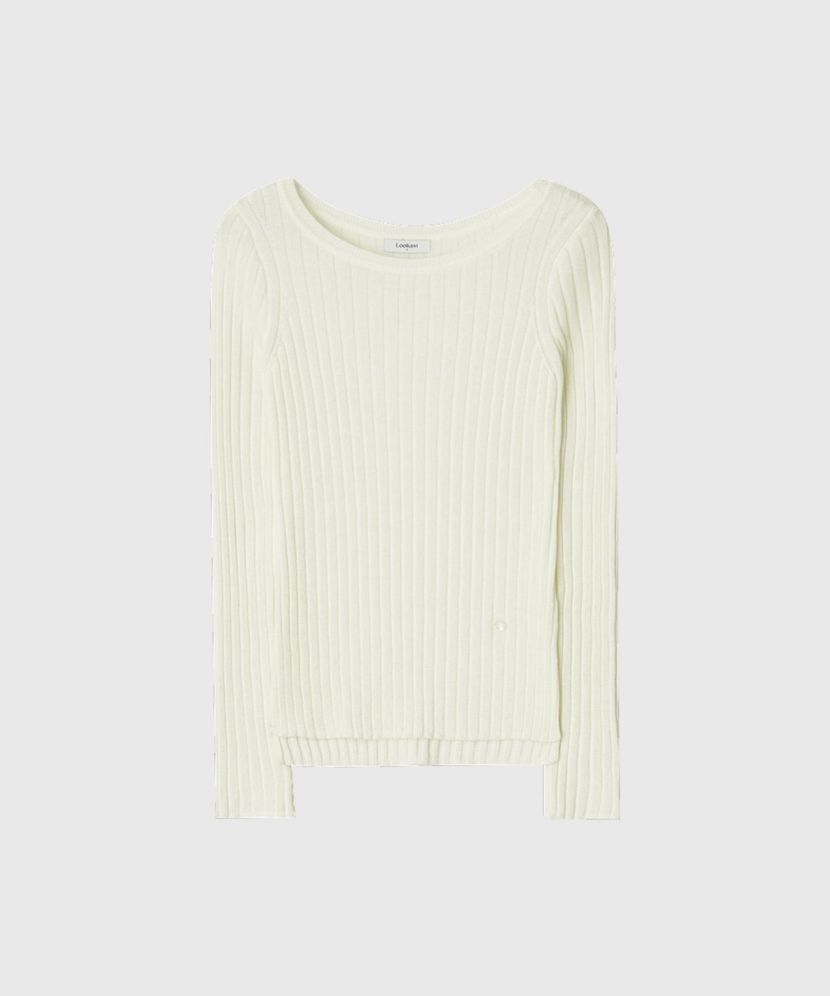 룩캐스트(LOOKAST) 레이 보트넥 슬림 니트_아이보리 / RAY BOAT NECK SLIM KNIT_IVORY