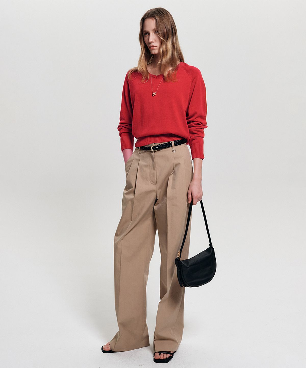 룩캐스트(LOOKAST) 라인 실크 블렌드 브이넥 니트 / RINE SILK BLEND V NECK KNIT_6colors