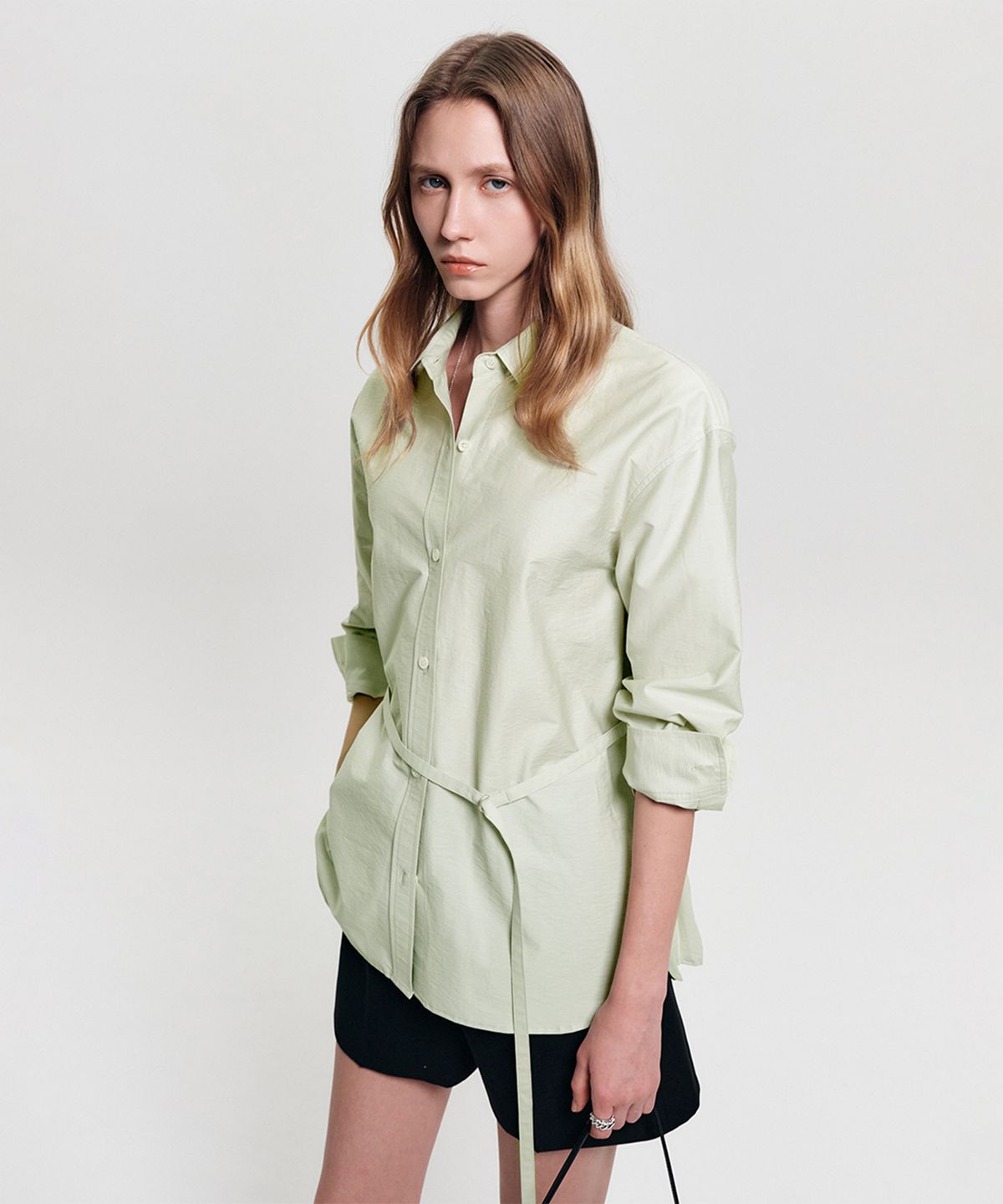 룩캐스트(LOOKAST) 세이지 스트랩 코튼 셔츠_민트 / SAGE STRAP COTTON SHIRT_MINT