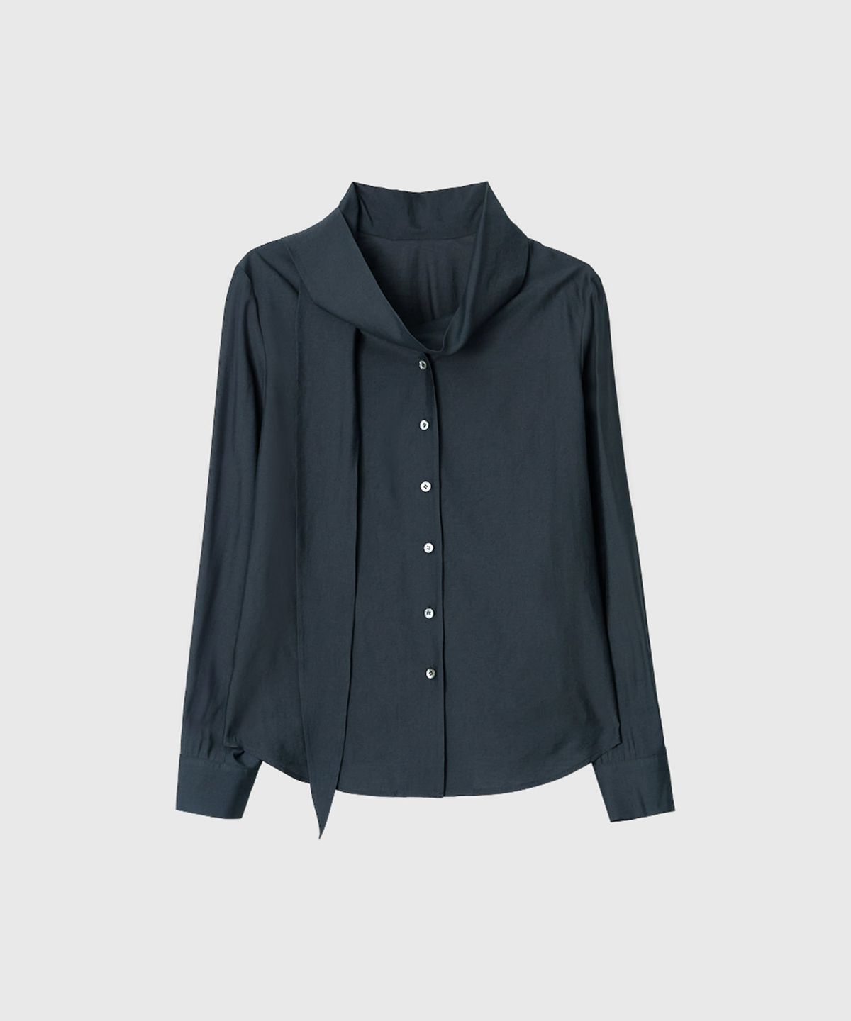 룩캐스트(LOOKAST) 제인 타이 블라우스_그레이 / JANE TIE BLOUSE_GREY