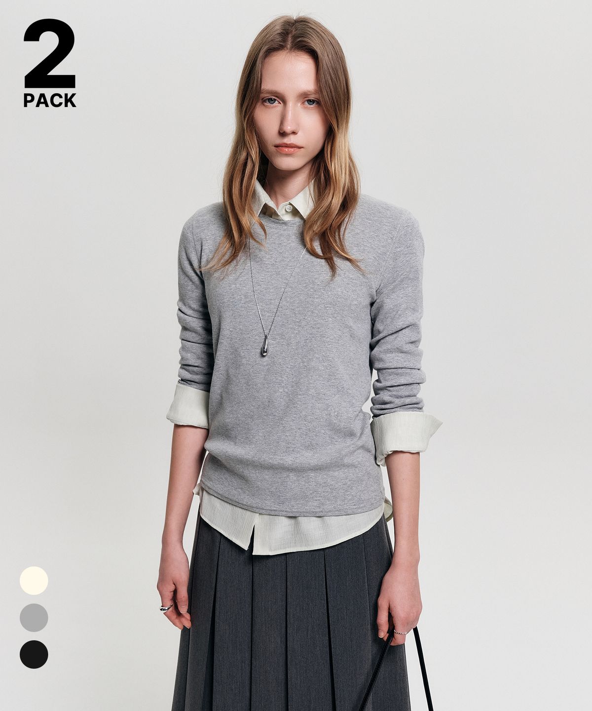 룩캐스트(LOOKAST) [2PACK] 에린 베이직 티셔츠 / ELIN BAISIC T-SHIRT_3colors