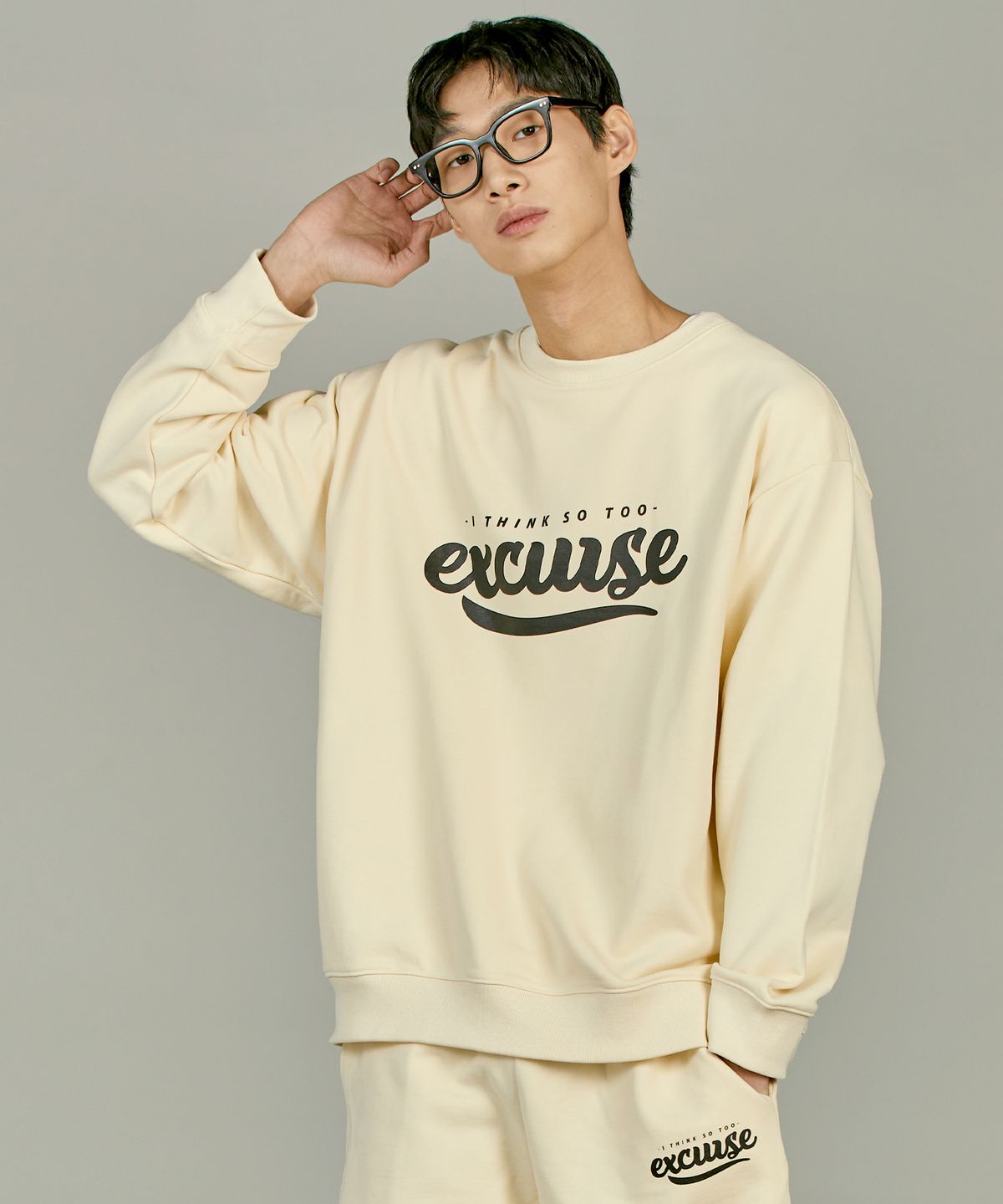 익스커스(EXCURSE) EC 프리미엄 오버핏 스웨트 셔츠 셋업