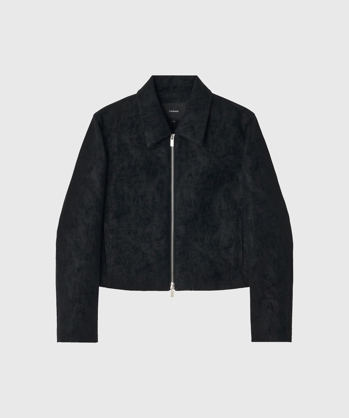 룩캐스트(LOOKAST) 리브 비건 레더 집업 자켓_블랙 / LIV VEGAN LEATHER ZIP UP JACKET_BLACK